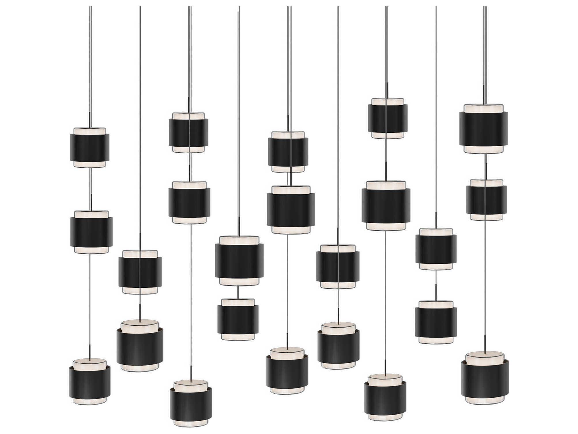 dweLED by WAC Lighting Banded 23-Light Aged Brass Island Pendant