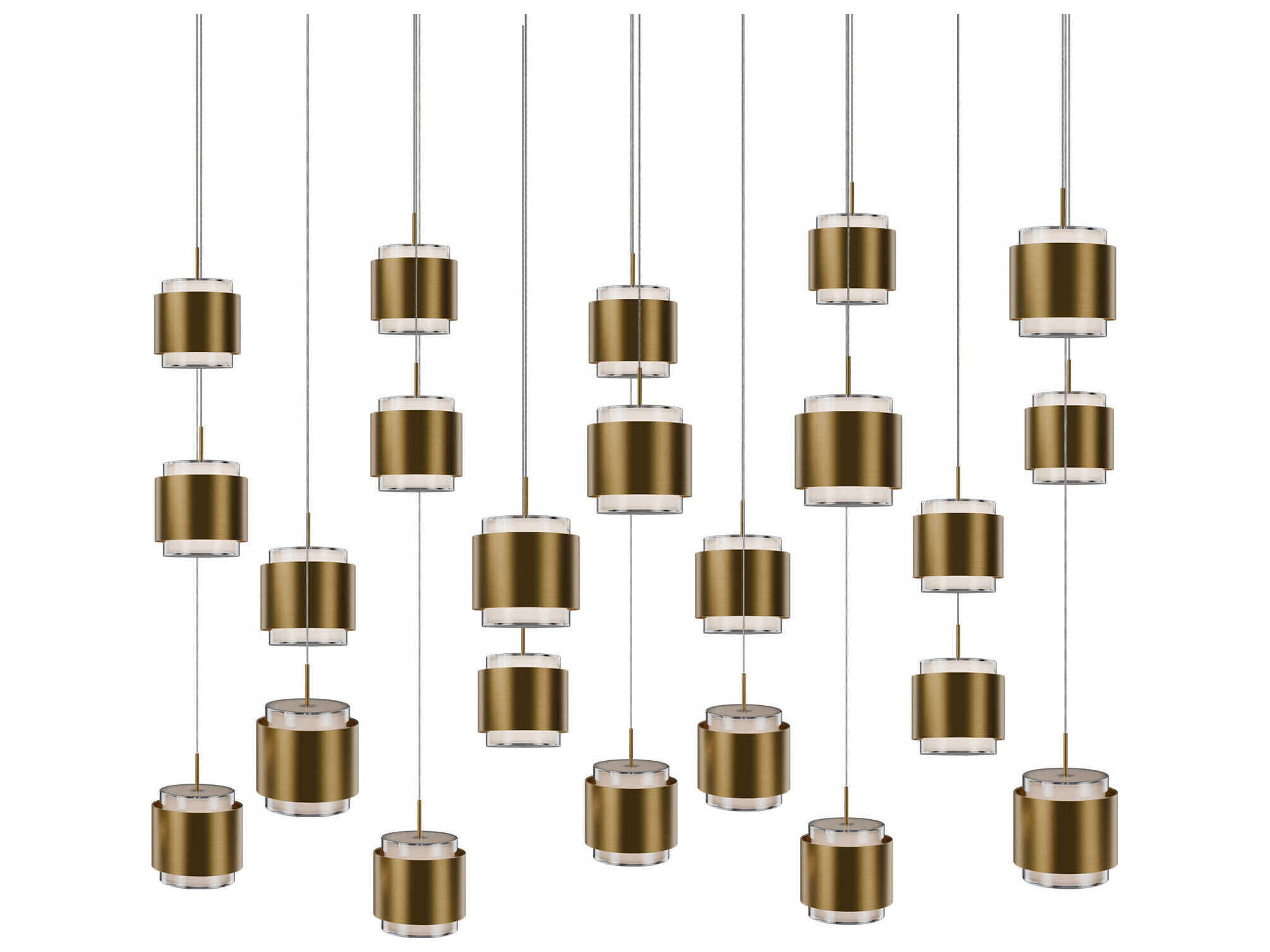 dweLED by WAC Lighting Banded 23-Light Black Island Pendant