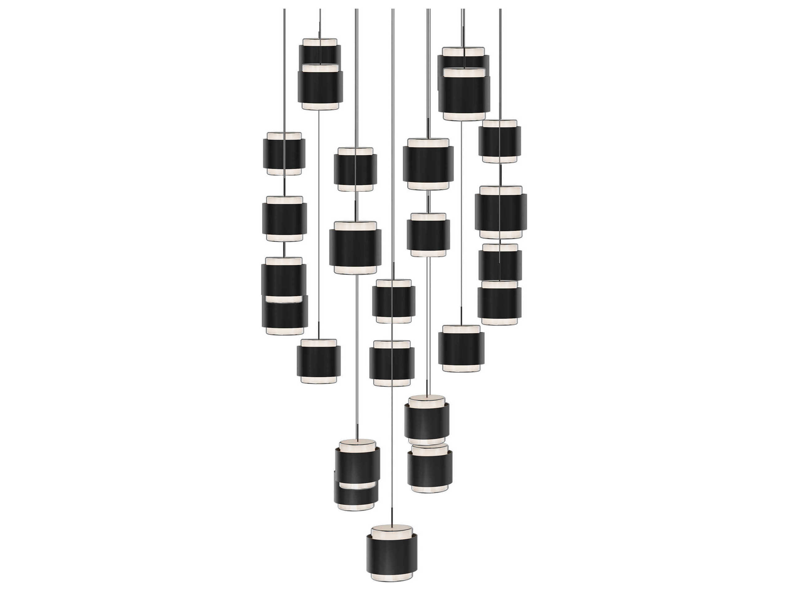 dweLED by WAC Lighting Banded 25-Light Black Pendant