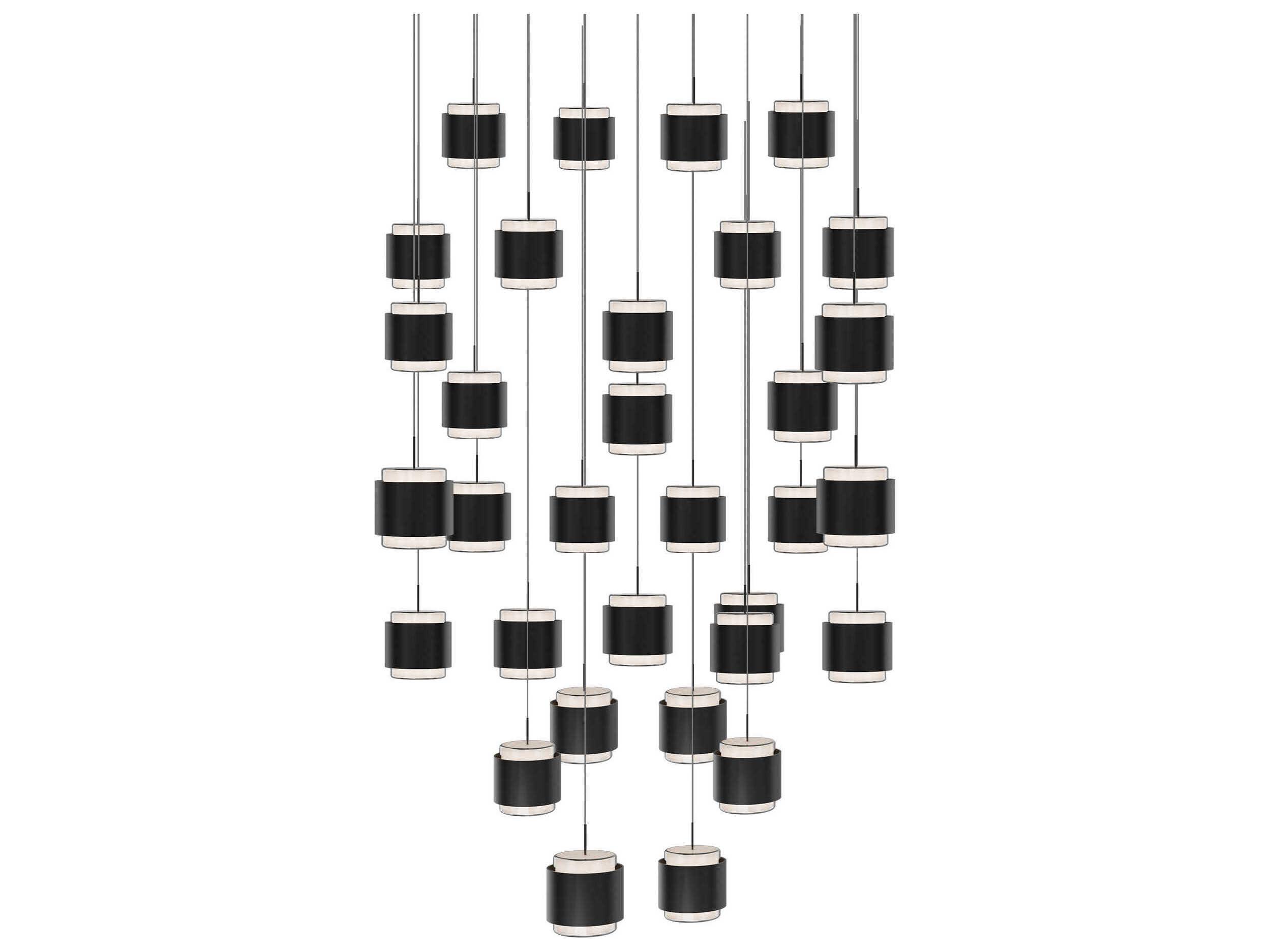 dweLED by WAC Lighting Banded 41-Light Black Pendant