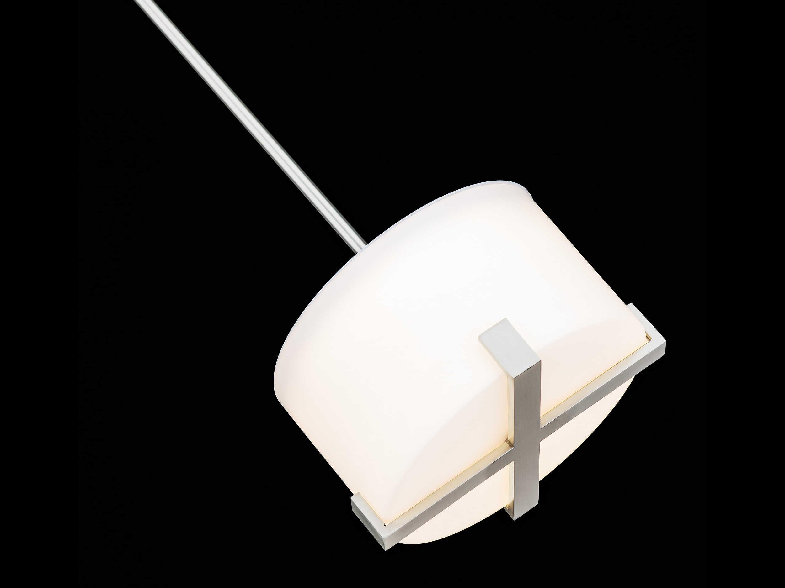 dweLED by WAC Lighting Laurel 1-Light Brushed Nickel Glass LED Drum Round Mini Pendant