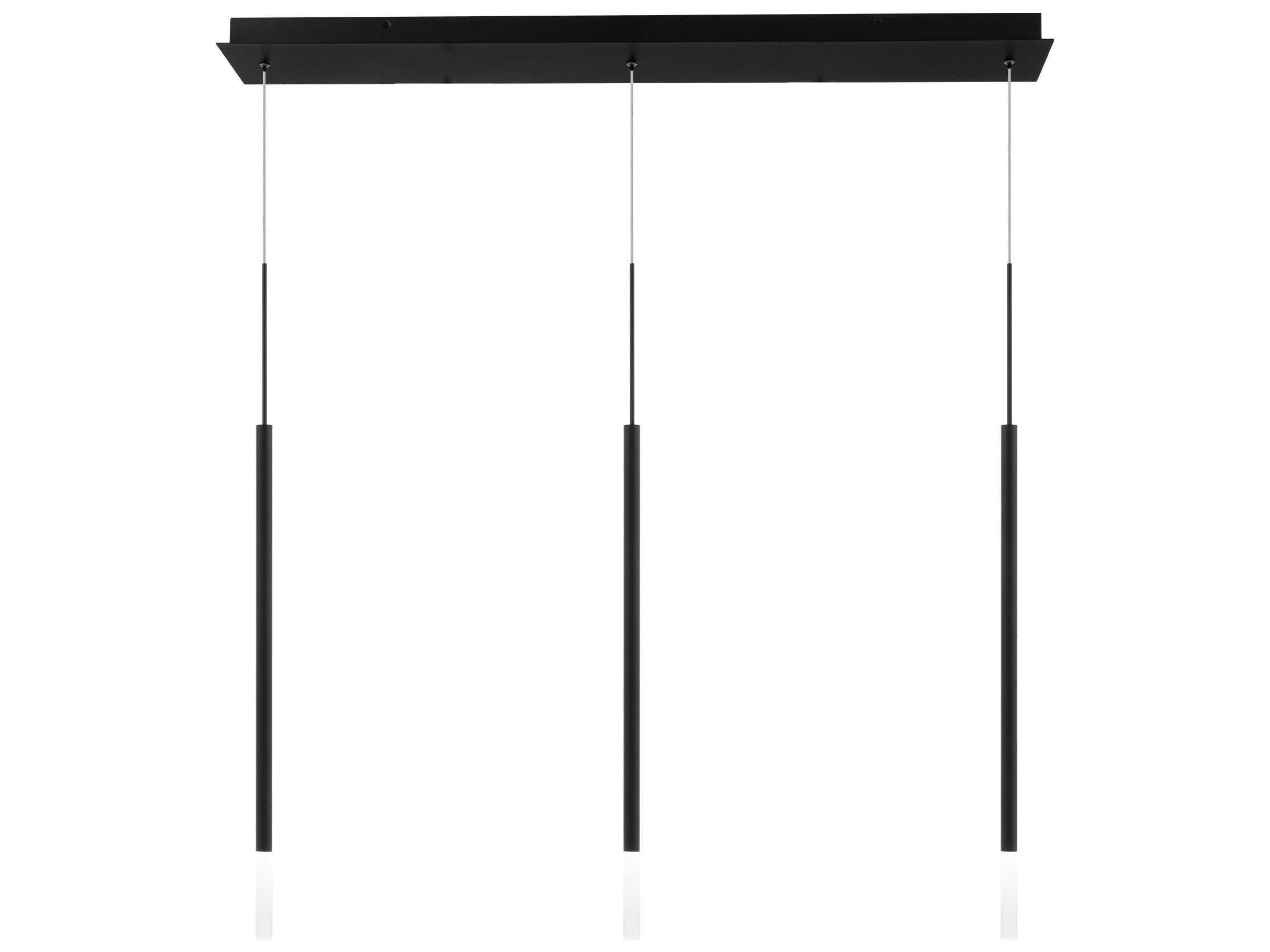 dweLED by WAC Lighting Viggo 3-Light Black Cylinder Linear Island Pendant