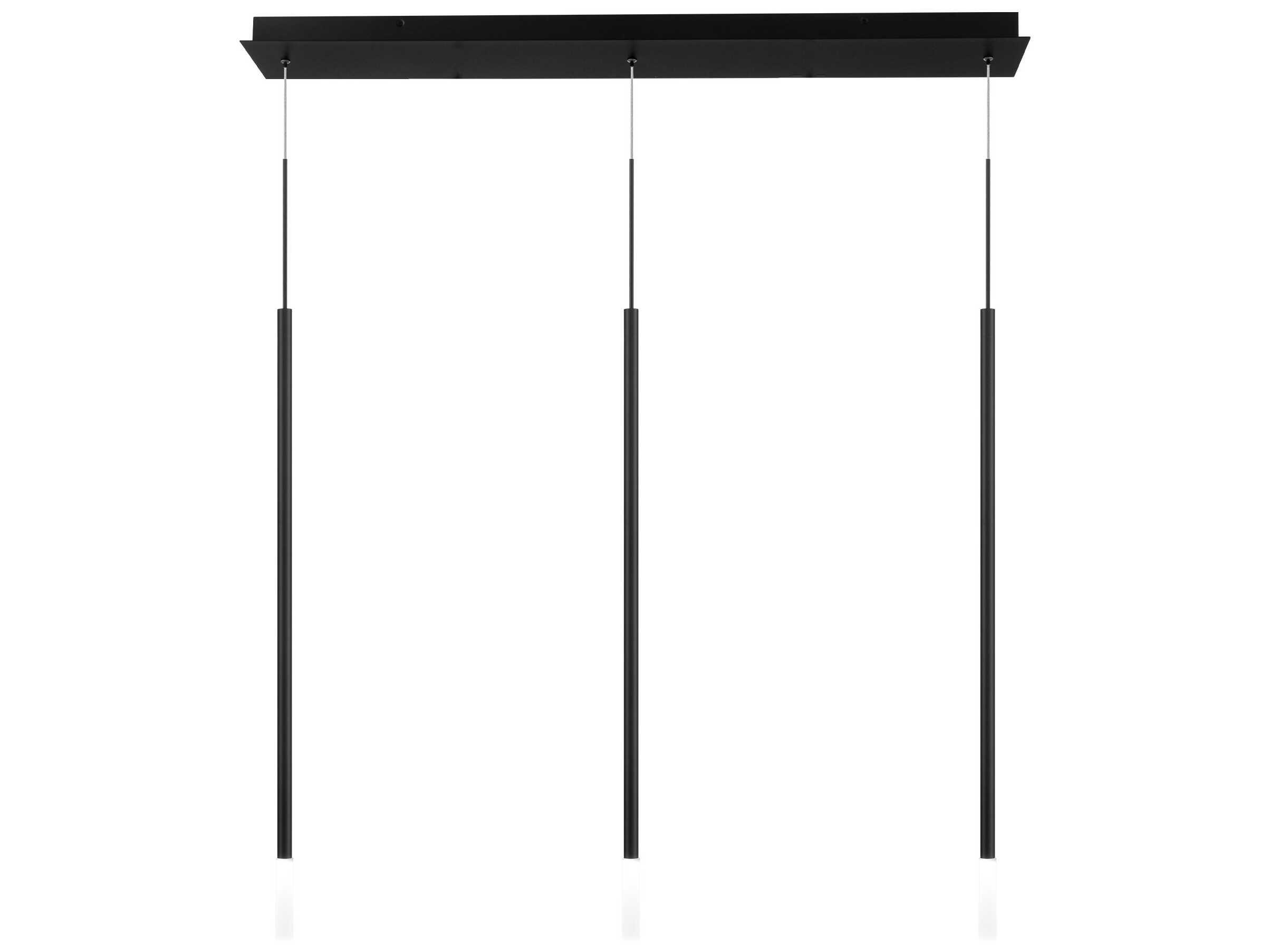 dweLED by WAC Lighting Viggo 3-Light Black Cylinder Linear Island Pendant