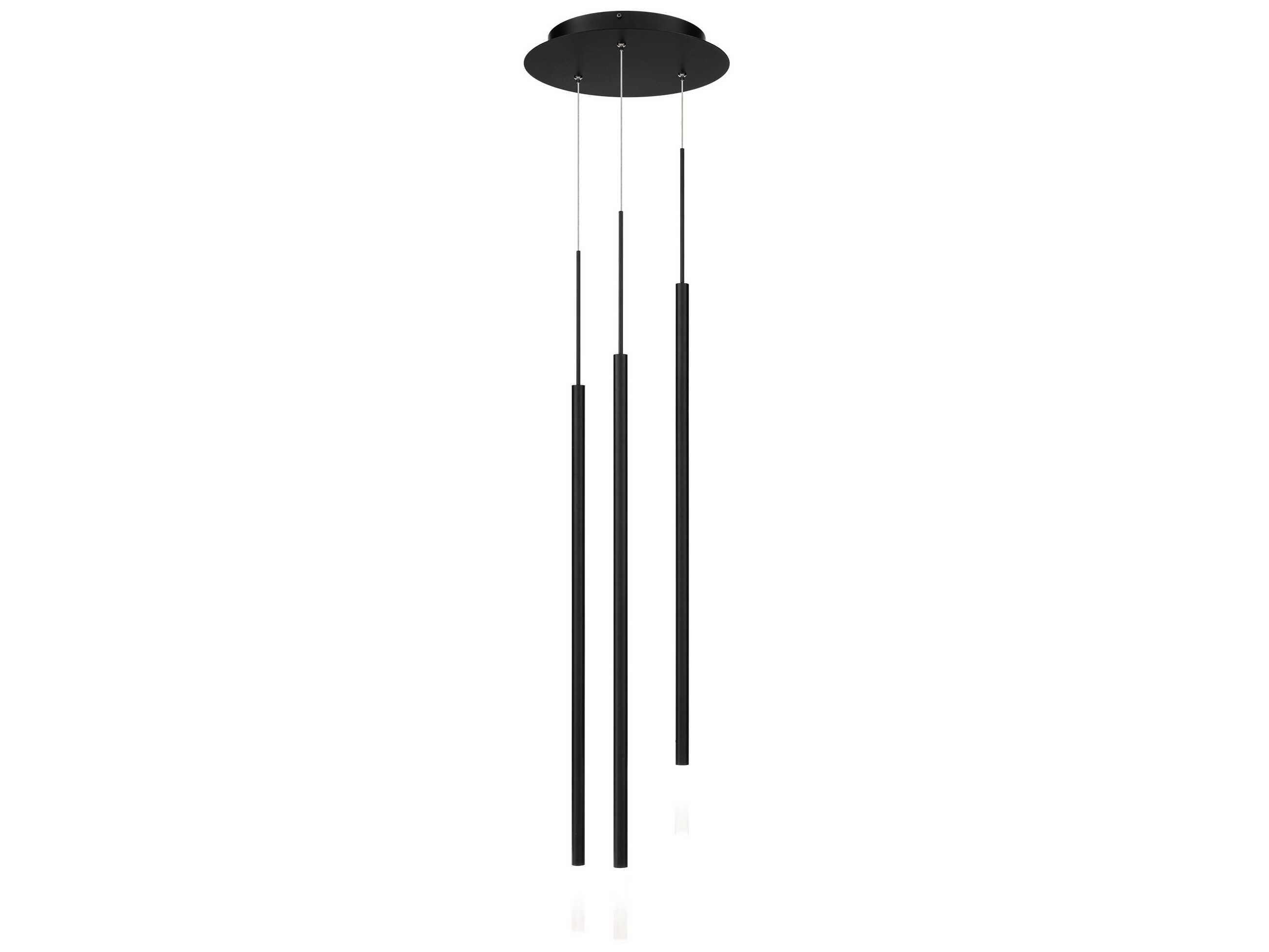 dweLED by WAC Lighting Viggo 3-Light Black Cylinder Linear Pendant