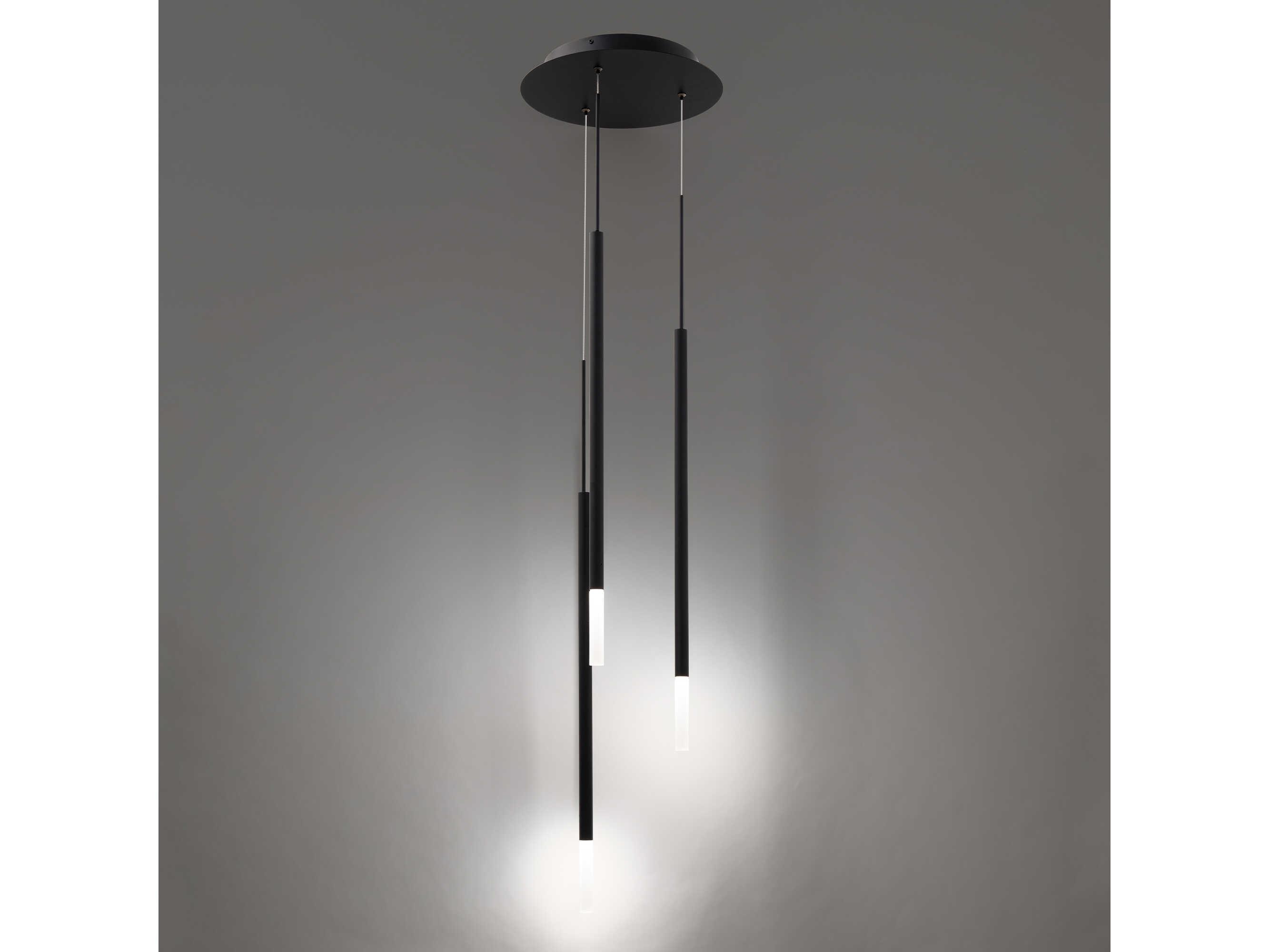 dweLED by WAC Lighting Viggo 3-Light Black Cylinder Linear Pendant
