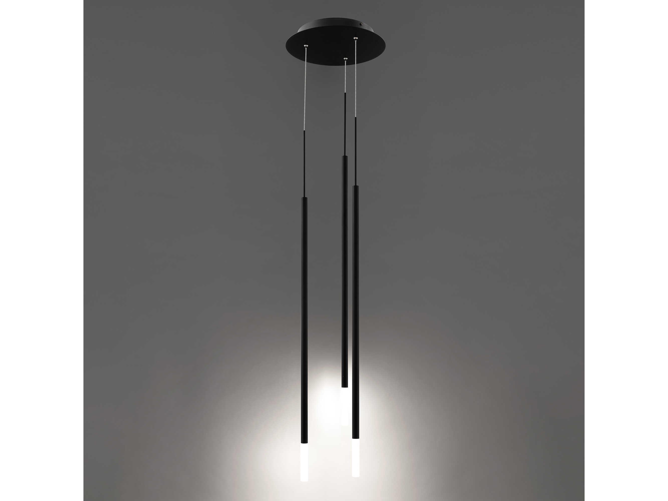 dweLED by WAC Lighting Viggo 3-Light Black Cylinder Linear Pendant