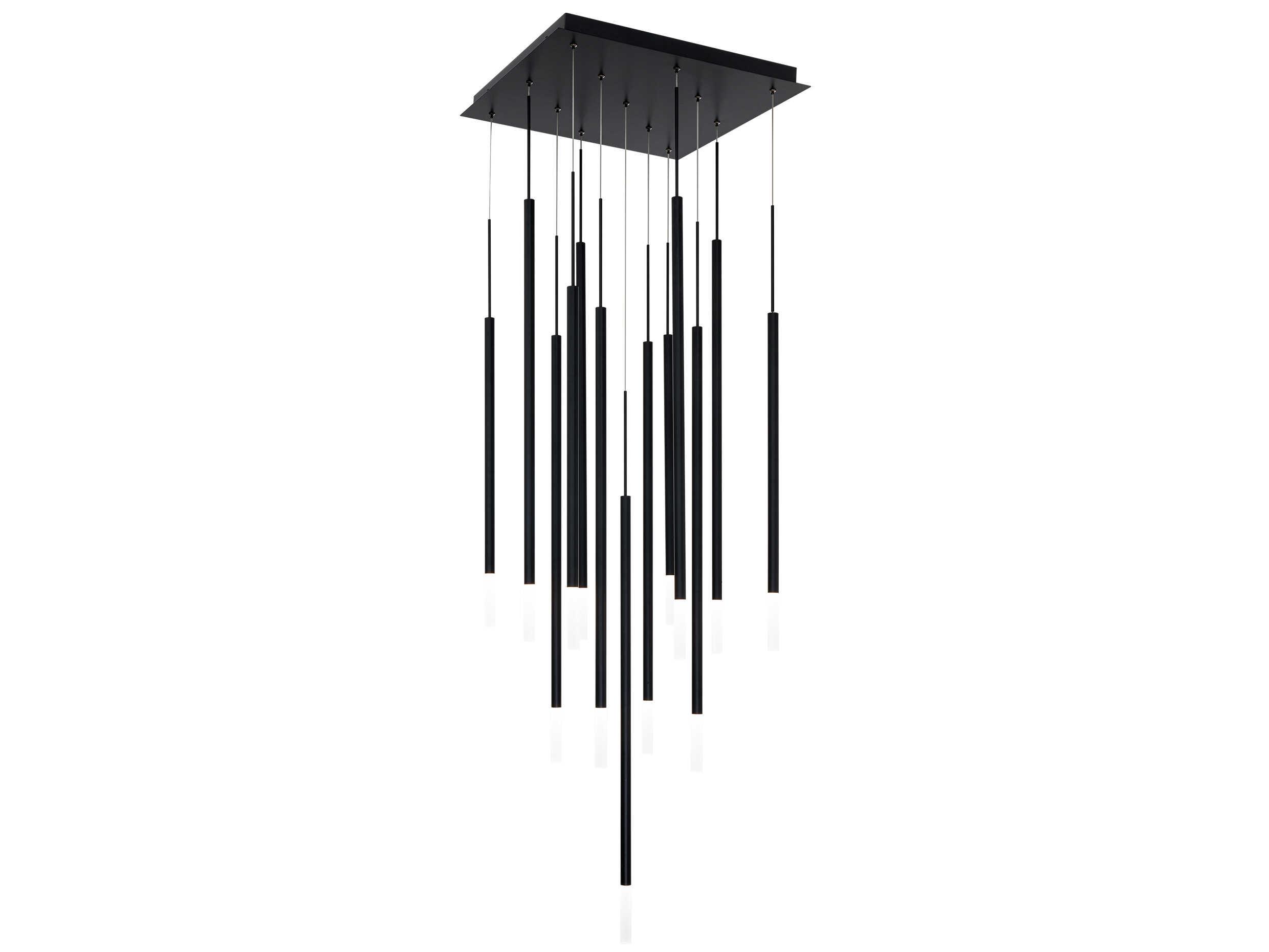 dweLED by WAC Lighting Viggo 13-Light Black Cylinder Linear Pendant