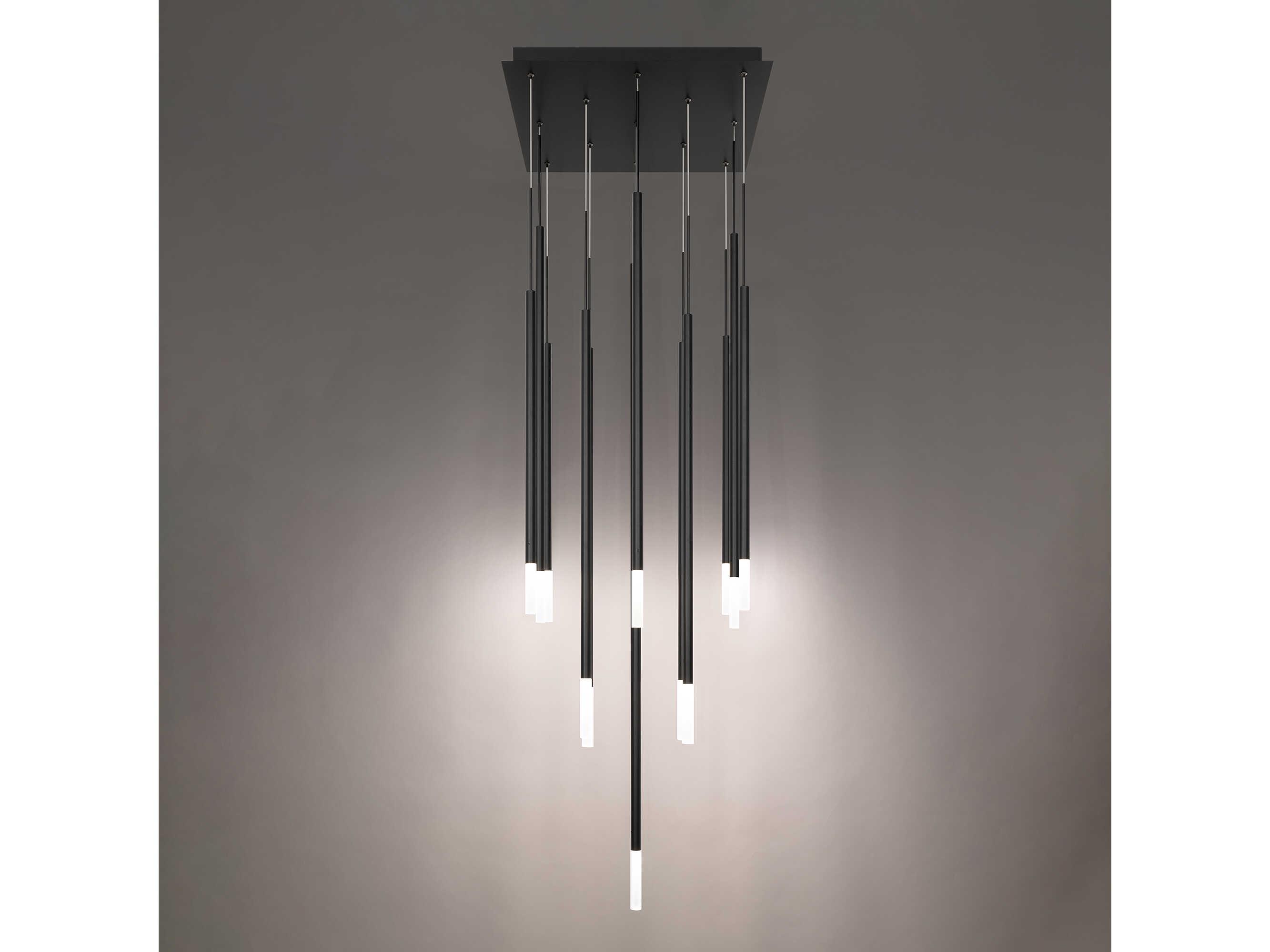 dweLED by WAC Lighting Viggo 13-Light Black Cylinder Linear Pendant