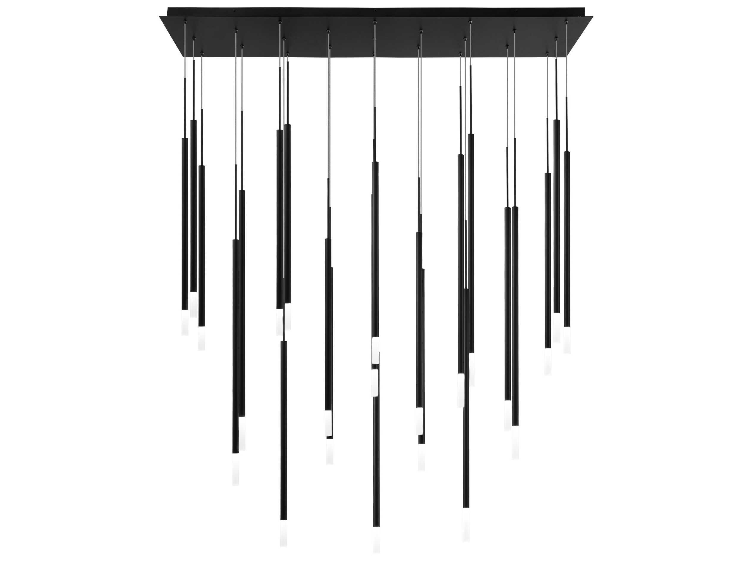 dweLED by WAC Lighting Viggo 23-Light Black Cylinder Linear Island Pendant
