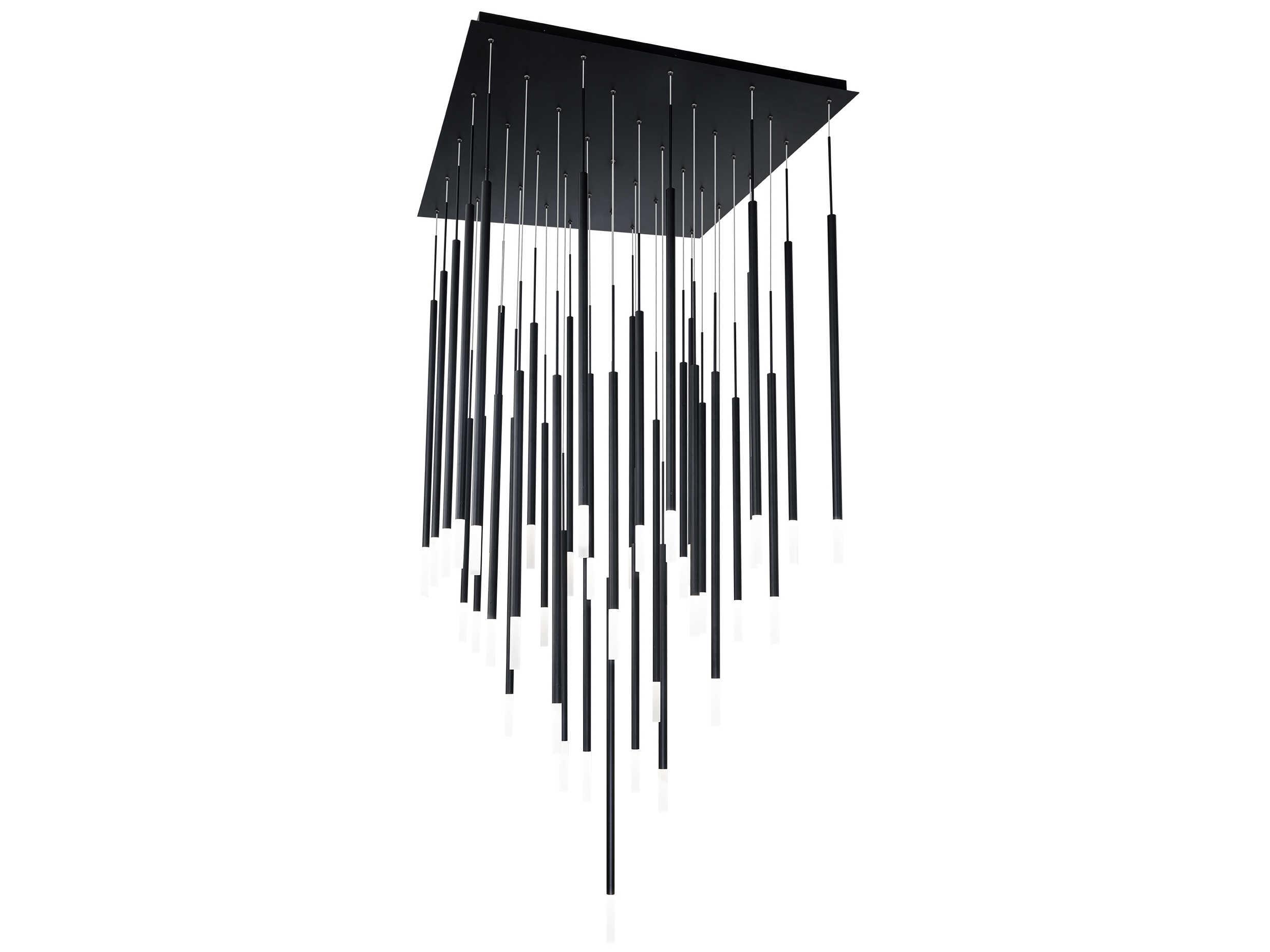 dweLED by WAC Lighting Viggo 41-Light Black Cylinder Linear Pendant