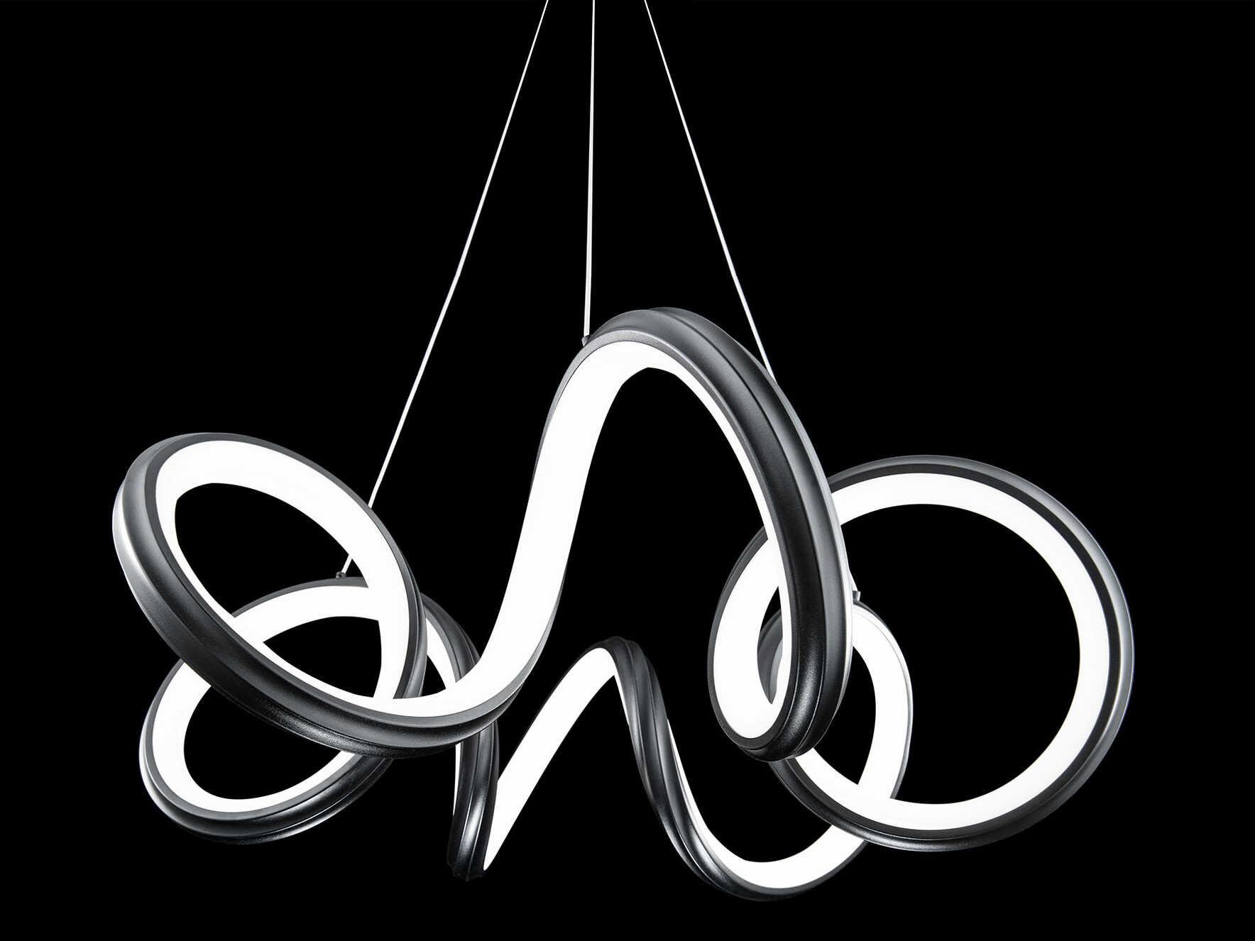 dweLED by WAC Lighting Mamba 1-Light Black LED Round Pendant