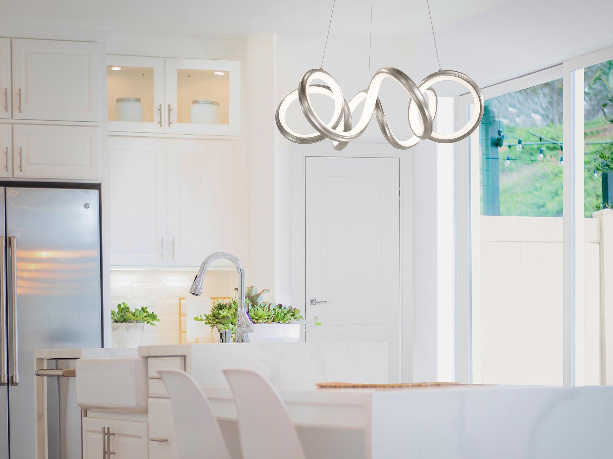 dweLED by WAC Lighting Mamba 1-Light Brushed Nickel LED Round Pendant