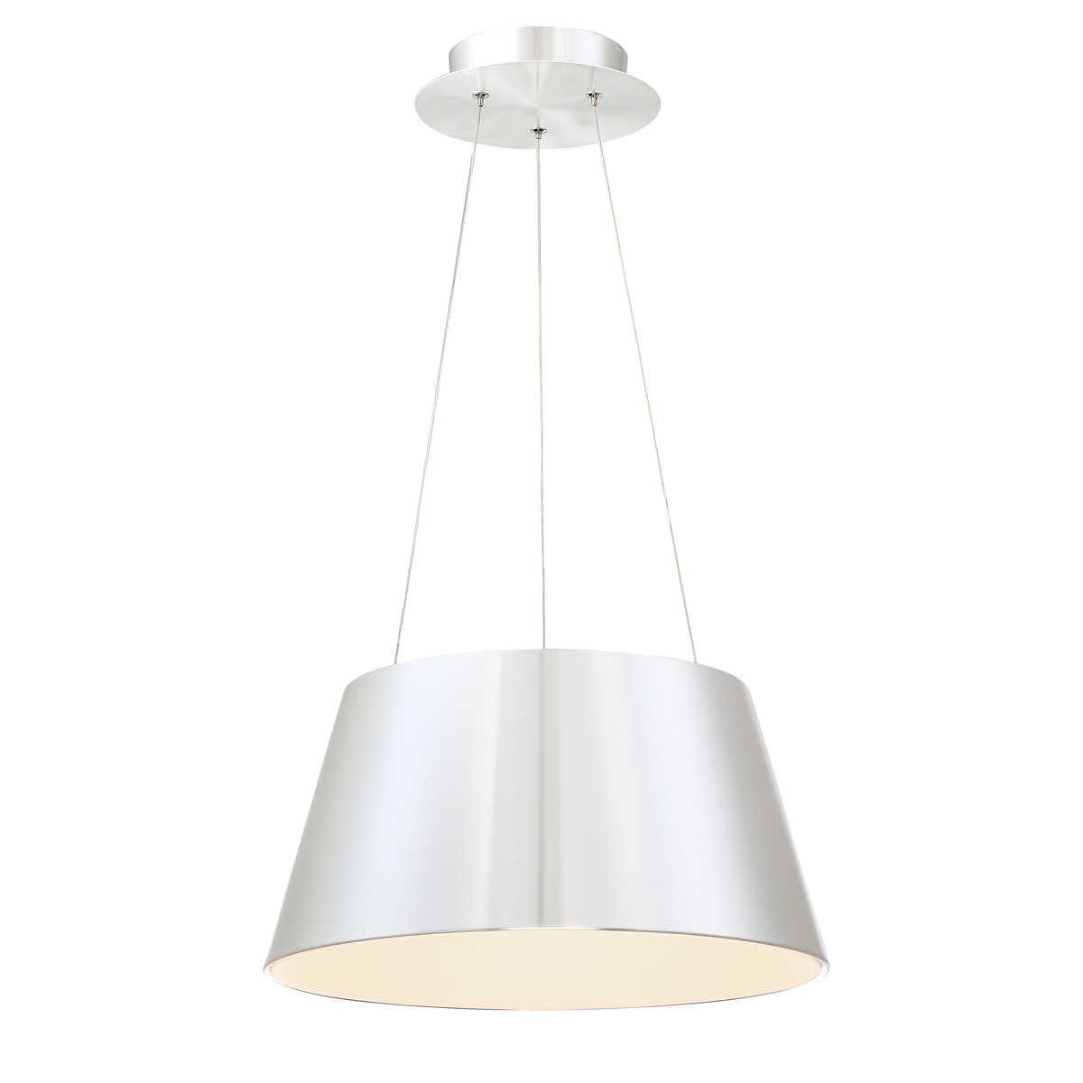 dweLED by WAC Lighting Vida 1-Light Brushed Aluminum Silver LED Drum Pendant