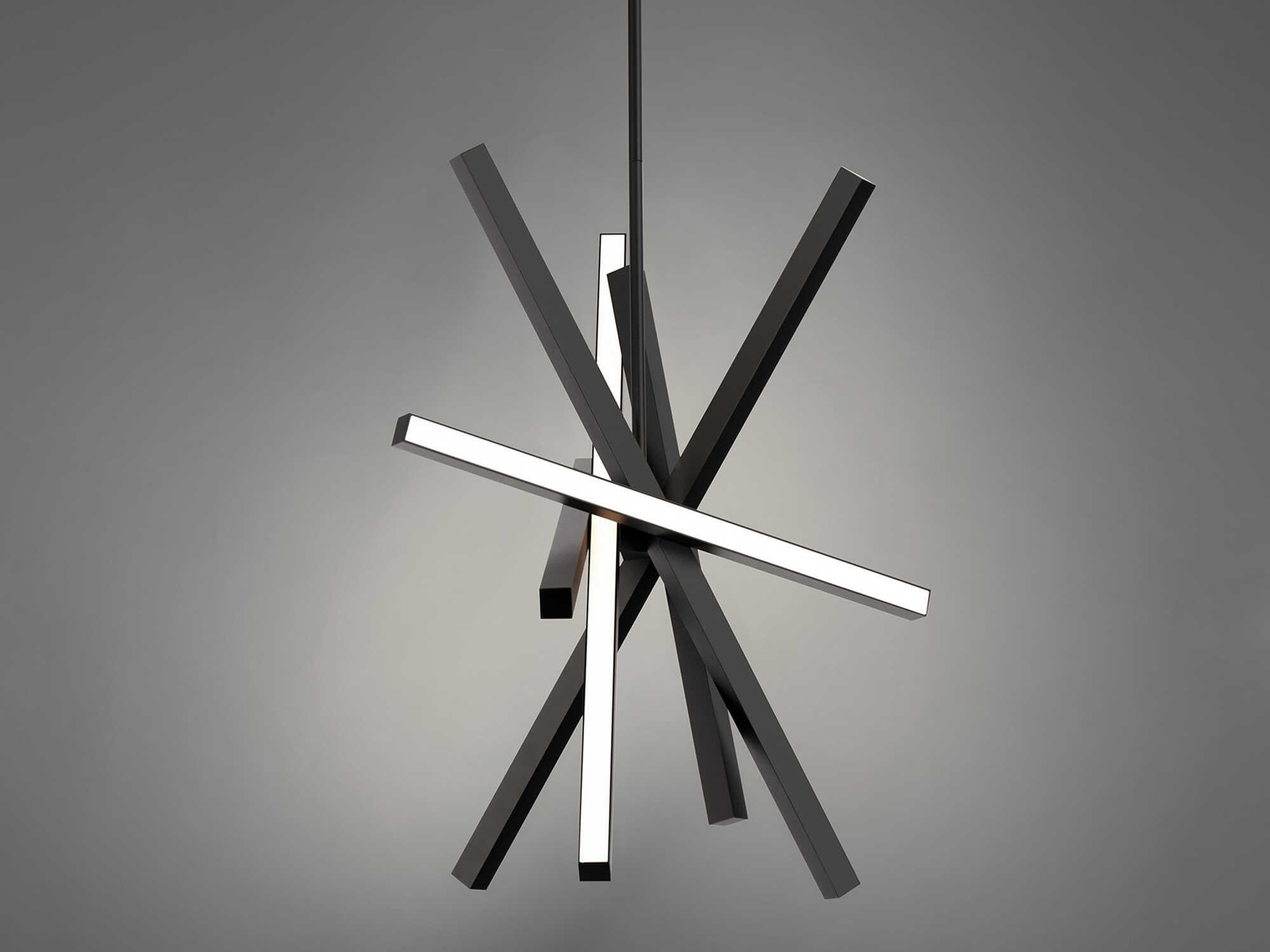 dweLED by WAC Lighting Parallax 6-Light Black LED Geometric Pendant