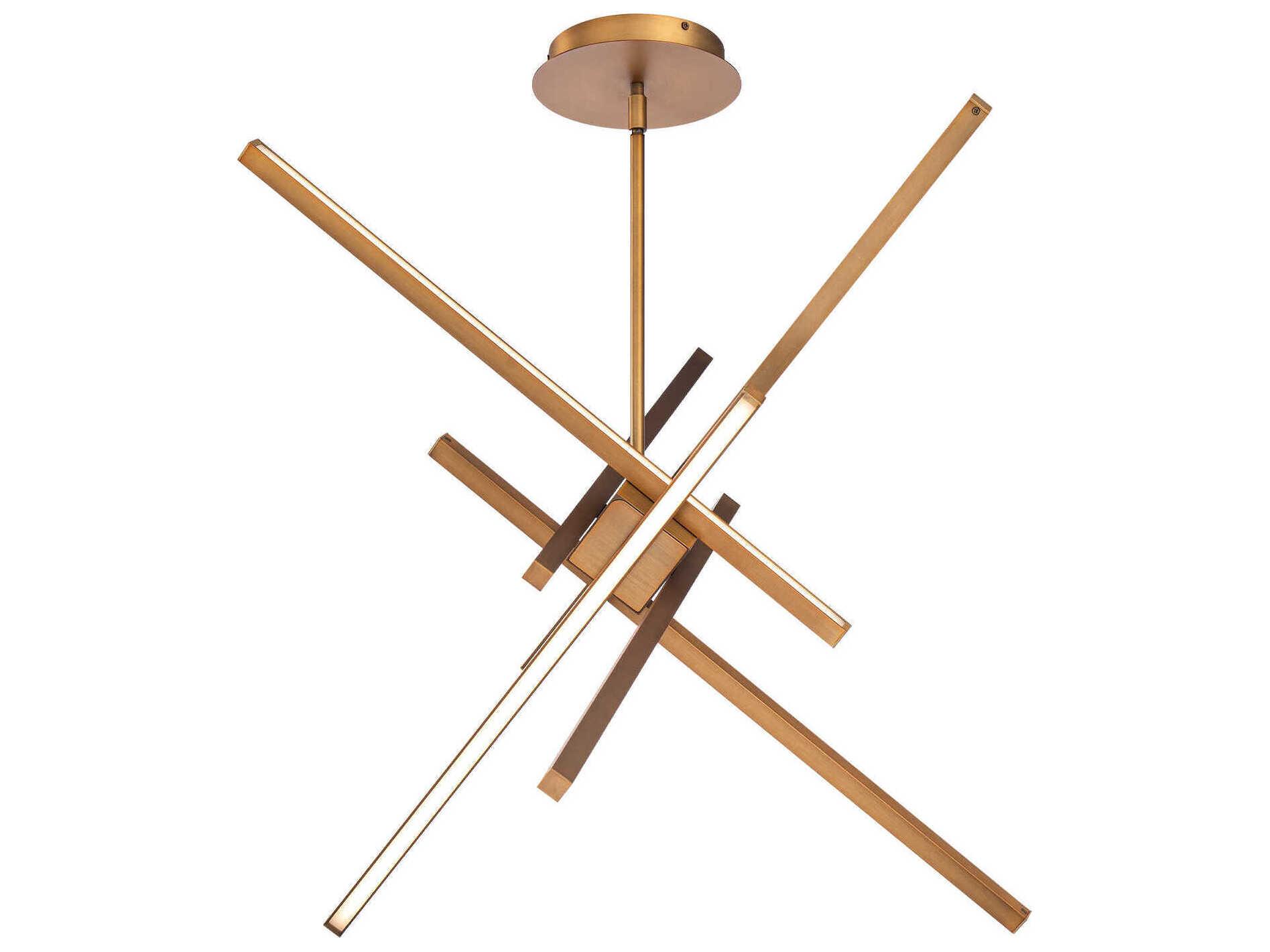 dweLED by WAC Lighting Parallax 1-Light Aged Brass LED Sputnik Pendant