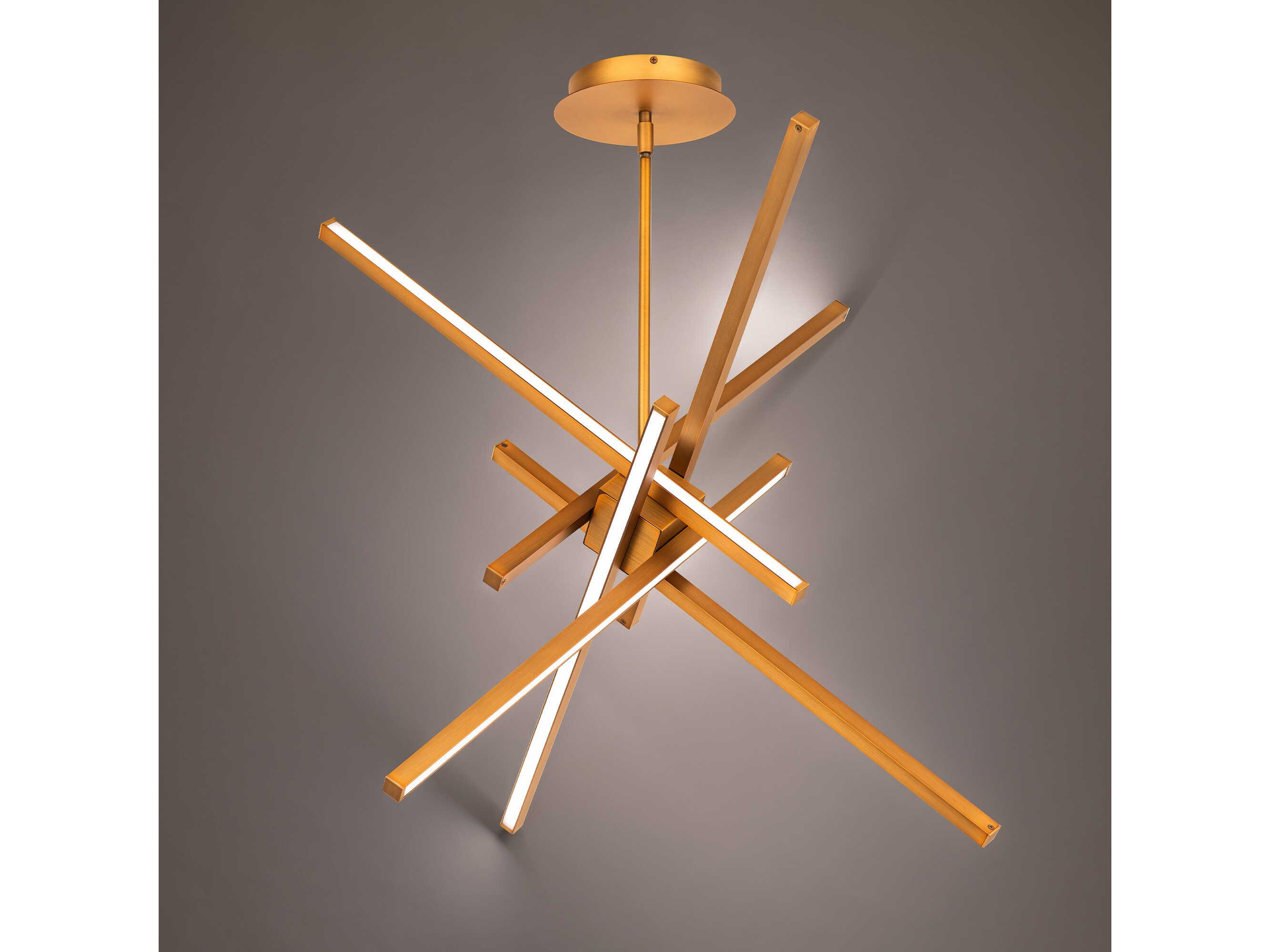 dweLED by WAC Lighting Parallax 1-Light Aged Brass LED Sputnik Pendant