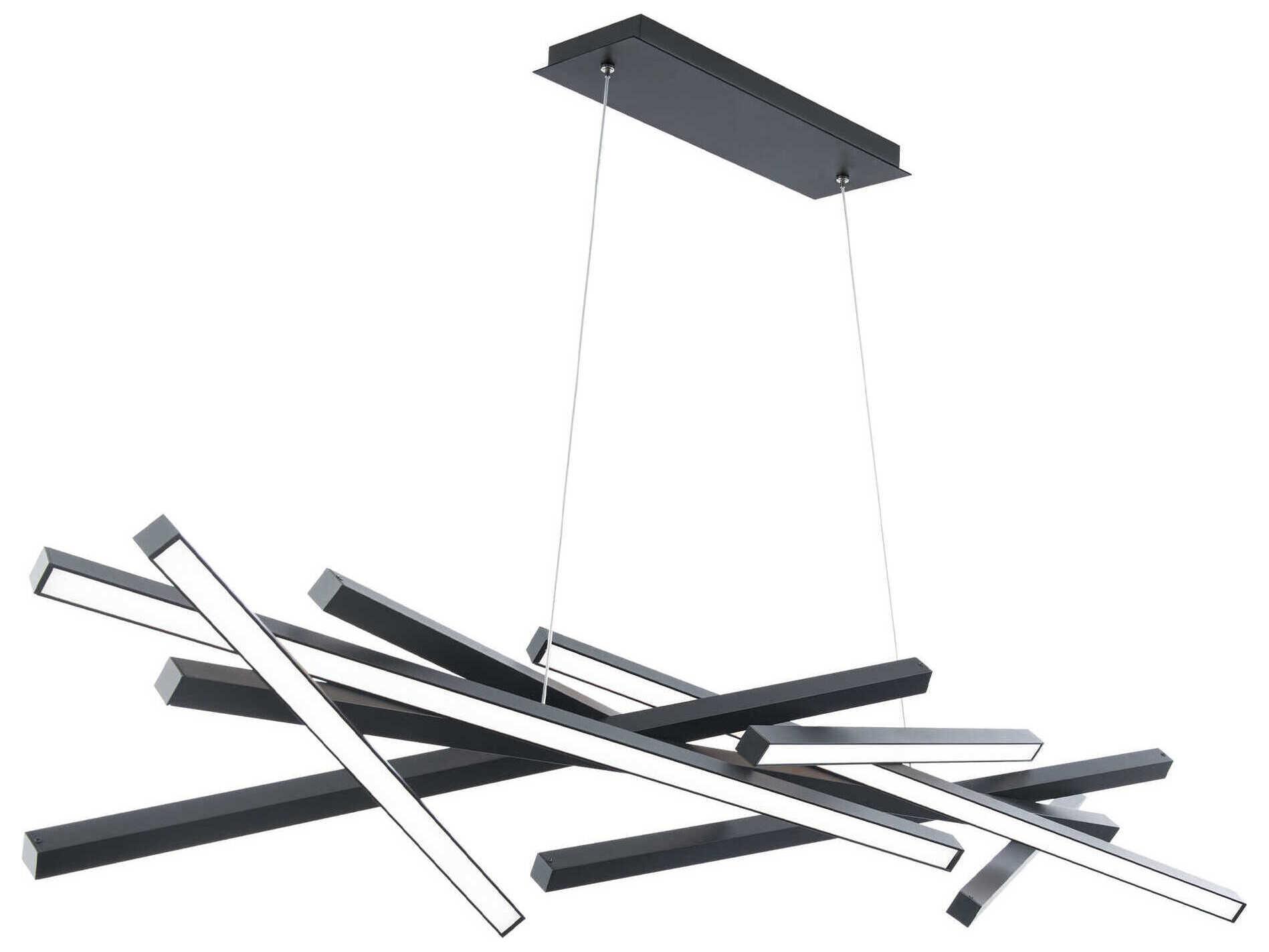 dweLED by WAC Lighting Parallax 8-Light Black LED Linear Island Pendant