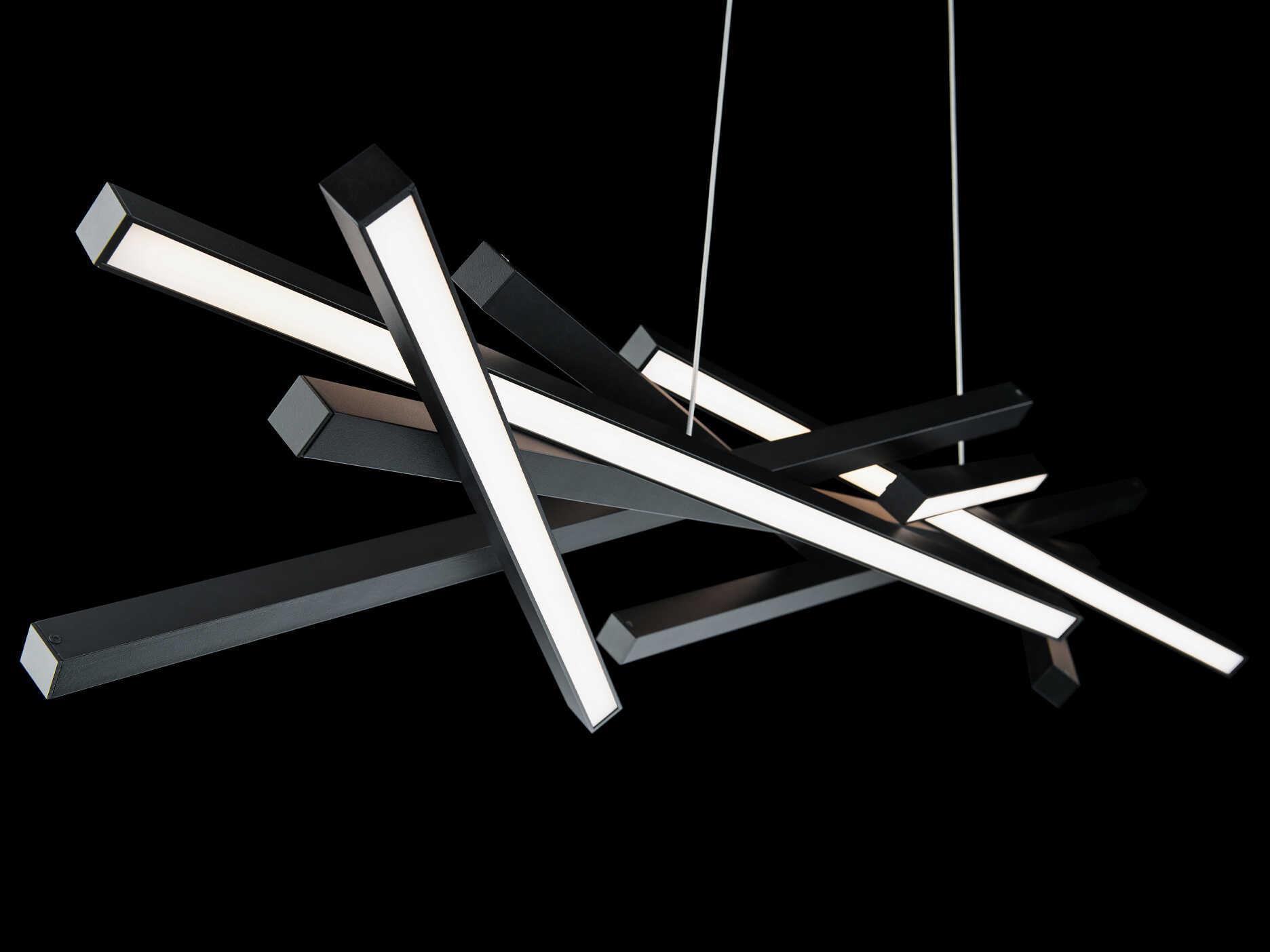 dweLED by WAC Lighting Parallax 8-Light Black LED Linear Island Pendant