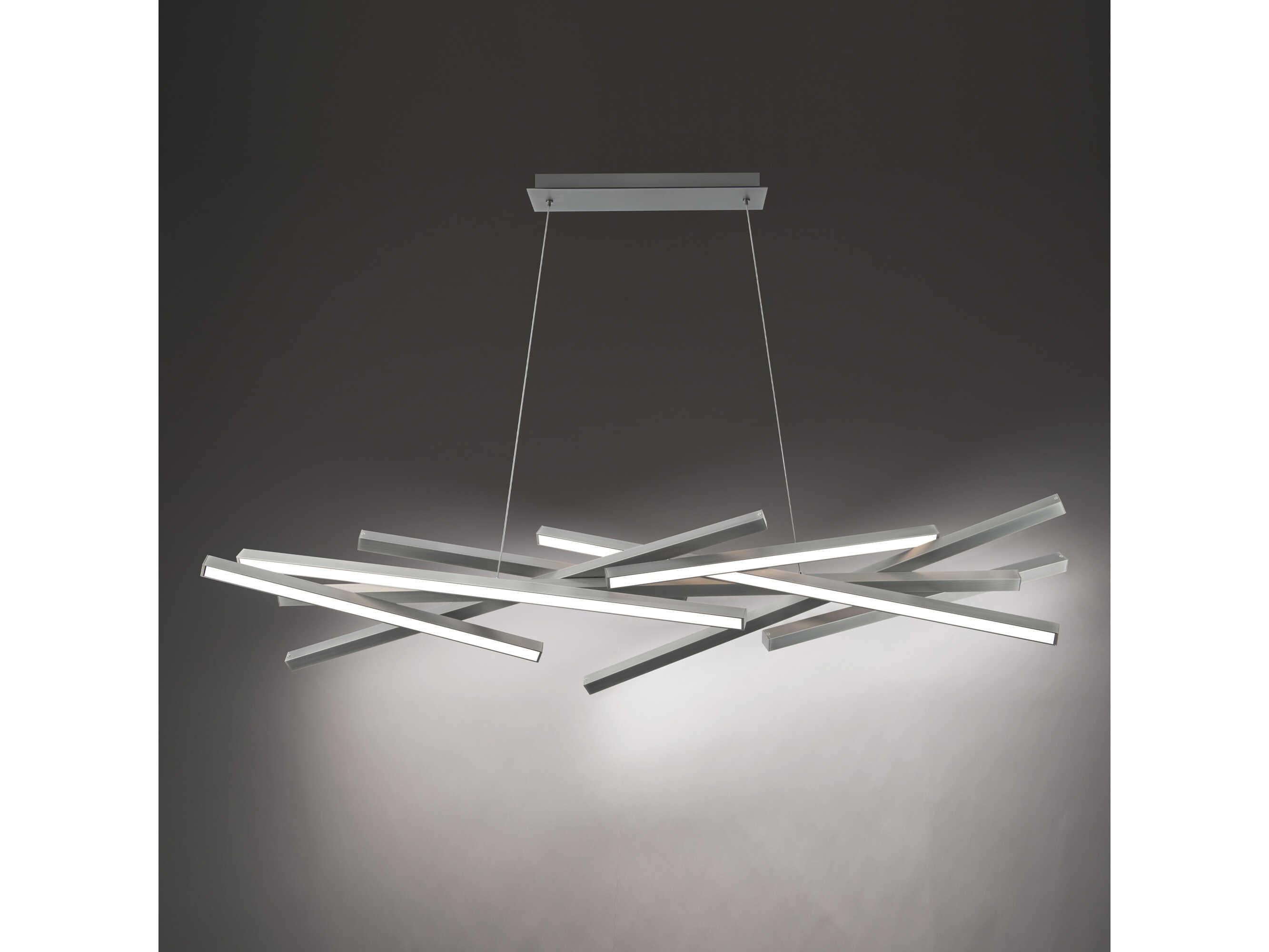 dweLED by WAC Lighting Parallax 8-Light Brushed Nickel LED Linear Island Pendant