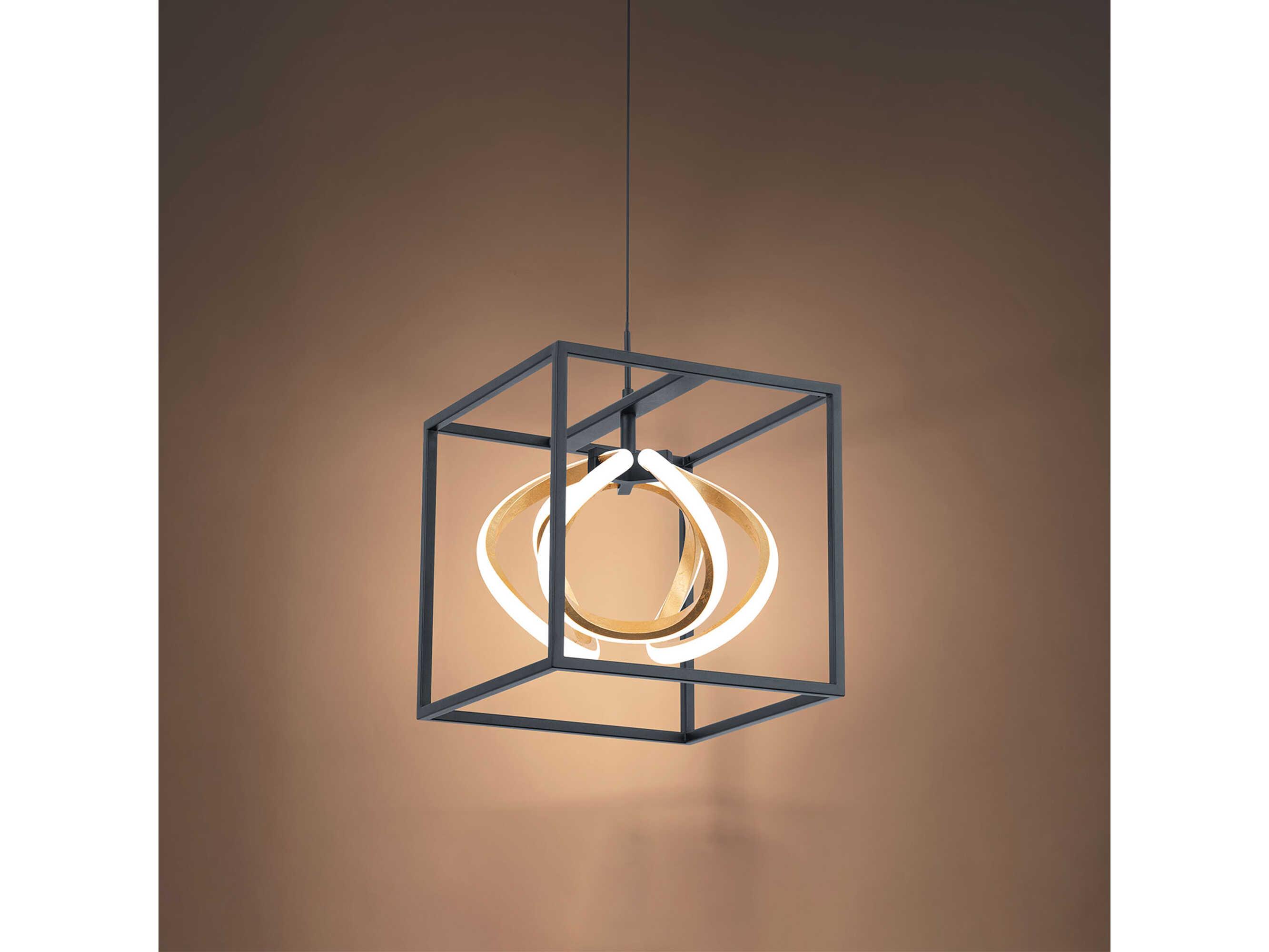 dweLED by WAC Lighting Sinclair 1-Light Black Gold Leaf LED Mini Pendant