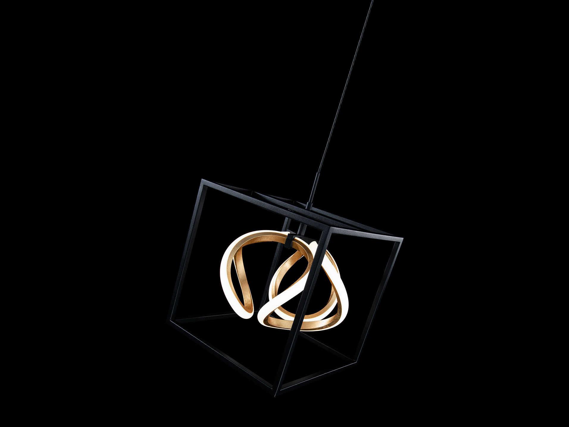 dweLED by WAC Lighting Sinclair 1-Light Black Gold Leaf LED Mini Pendant