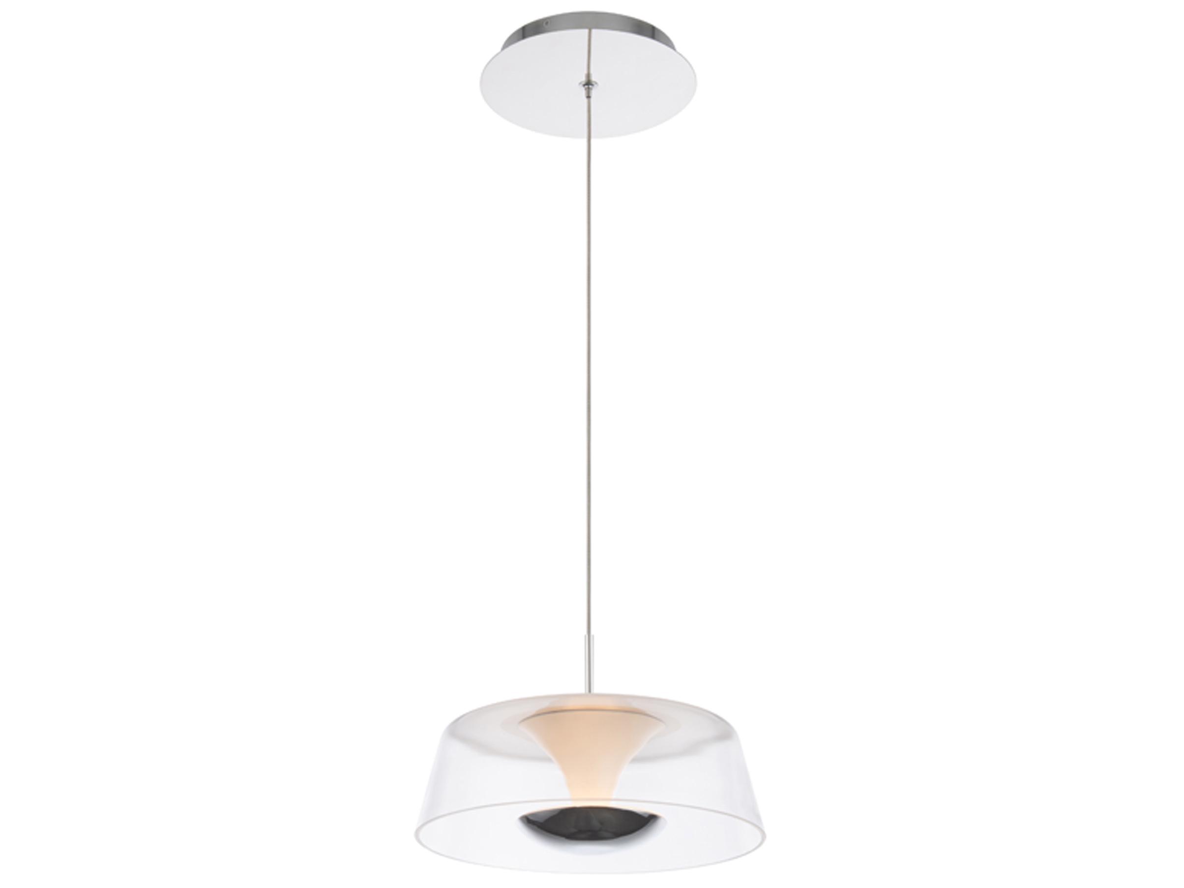 dweLED by WAC Lighting Branwen 1-Light Chrome Glass LED Round Mini Pendant