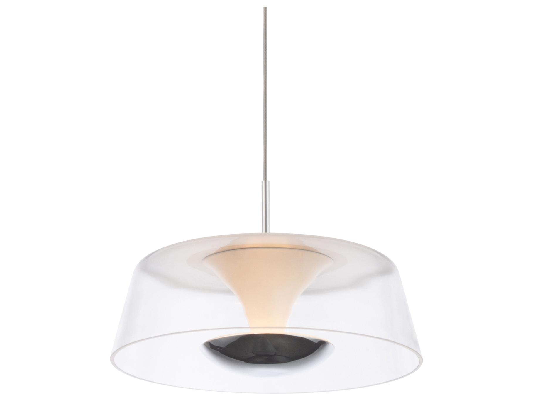 dweLED by WAC Lighting Branwen 1-Light Chrome Glass LED Round Mini Pendant