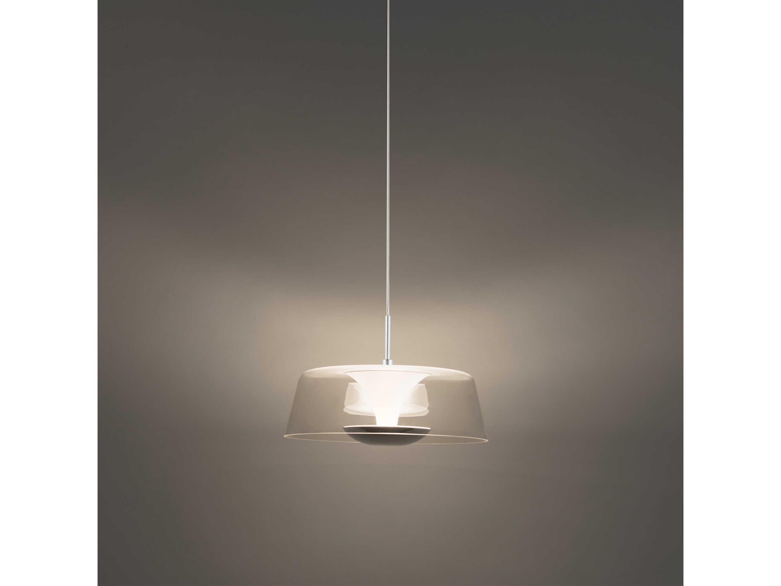 dweLED by WAC Lighting Branwen 1-Light Chrome Glass LED Round Mini Pendant