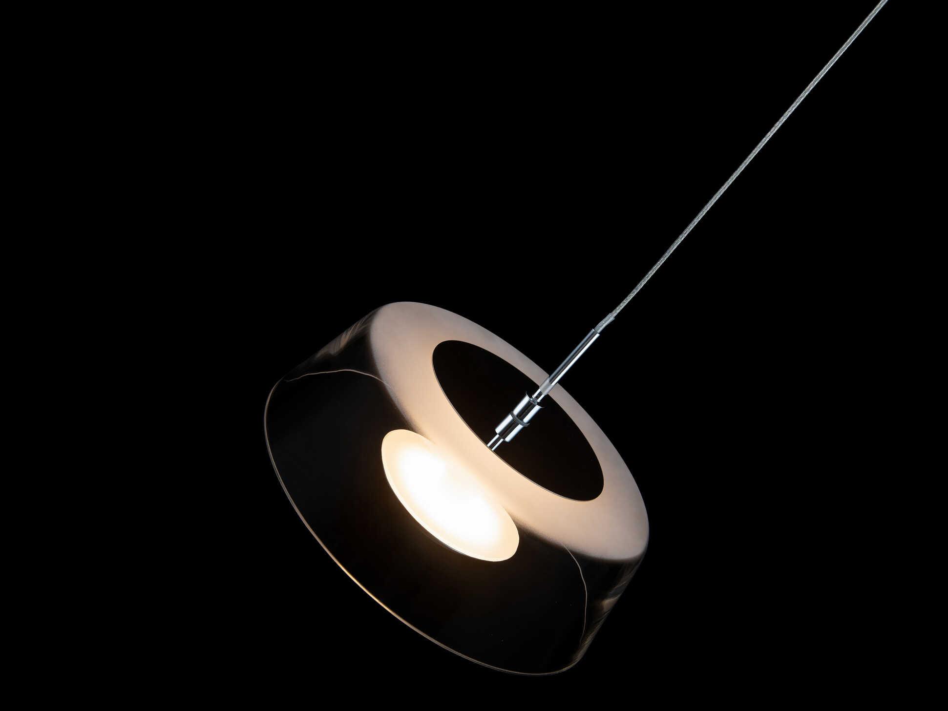 dweLED by WAC Lighting Branwen 1-Light Chrome Glass LED Round Mini Pendant