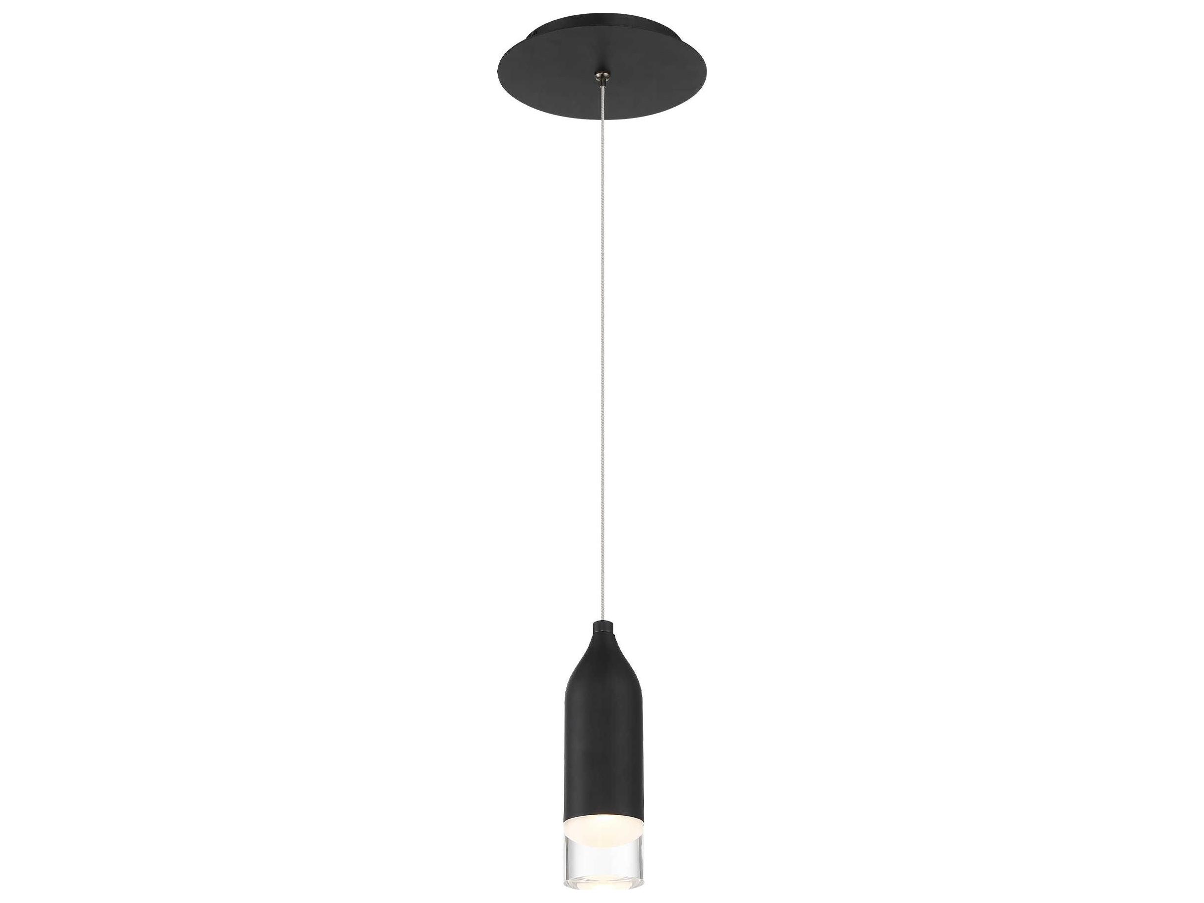 dweLED by WAC Lighting Action 1-Light Black LED Cylinder Linear Mini Pendant