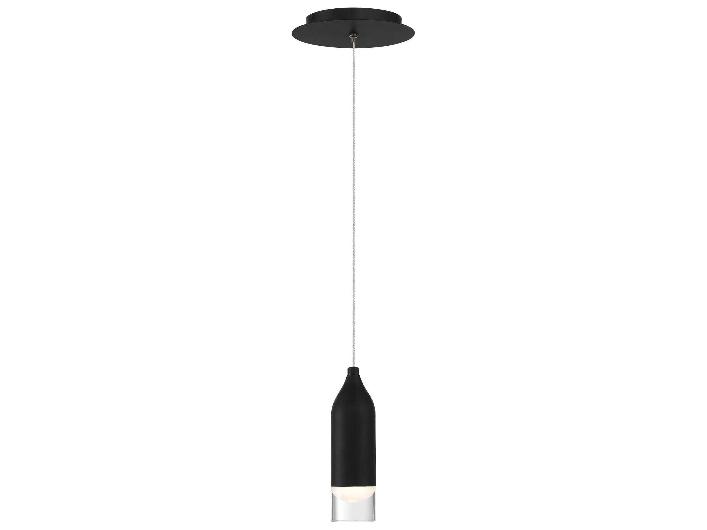 dweLED by WAC Lighting Action 1-Light Black LED Cylinder Linear Mini Pendant