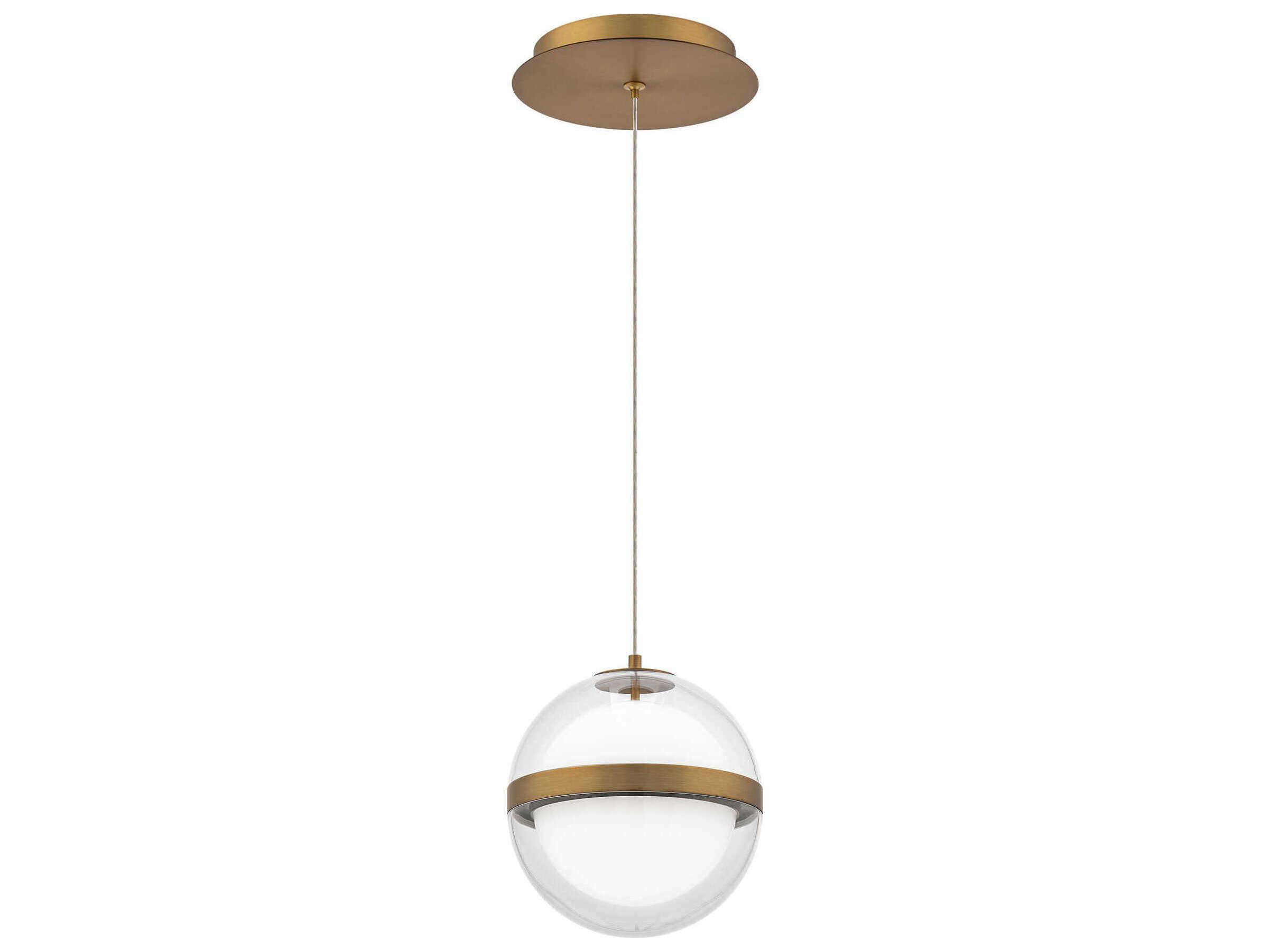 dweLED by WAC Lighting Cyllindra 1-Light Aged Brass Globe Mini Pendant