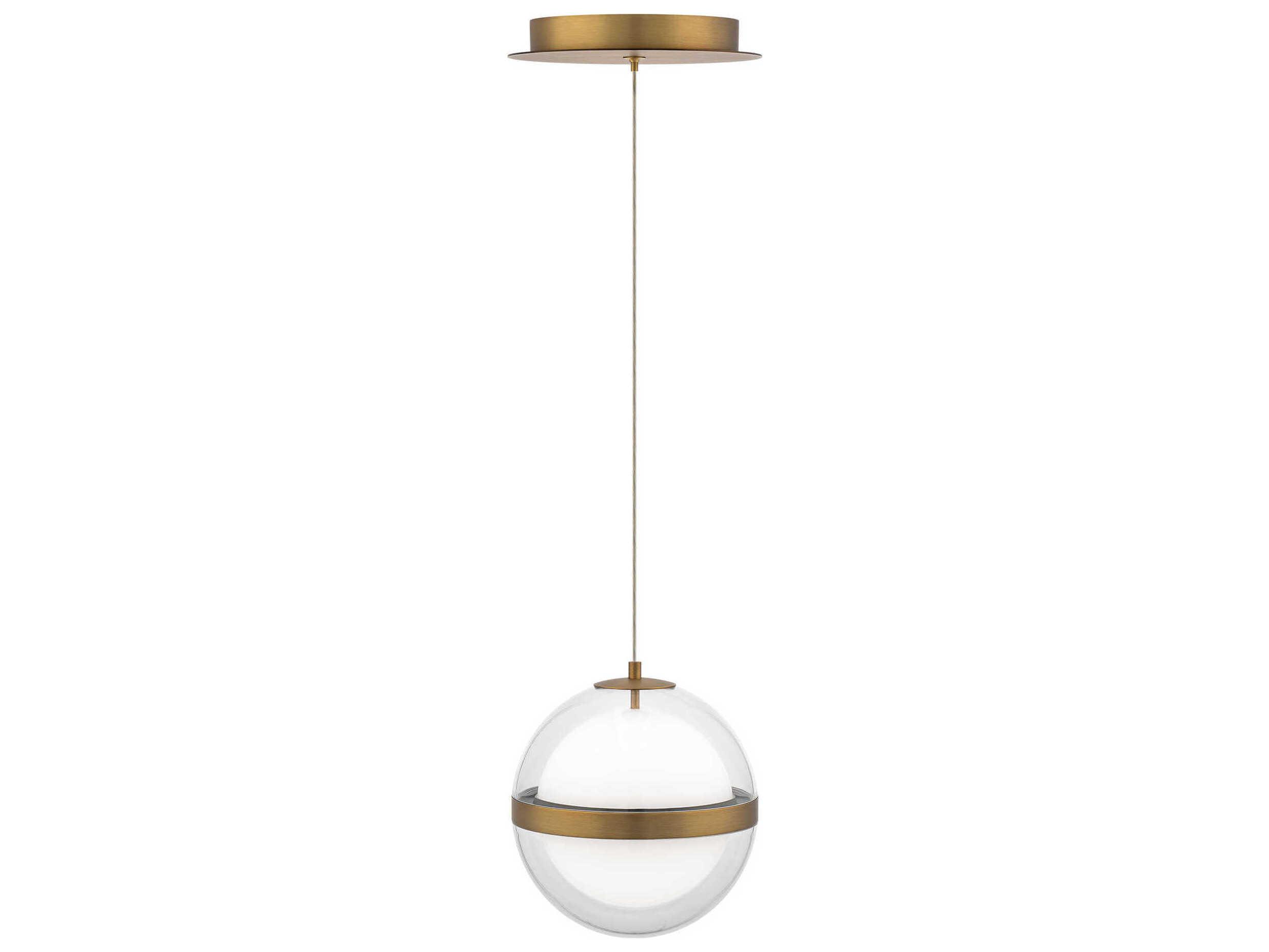 dweLED by WAC Lighting Cyllindra 1-Light Aged Brass Globe Mini Pendant