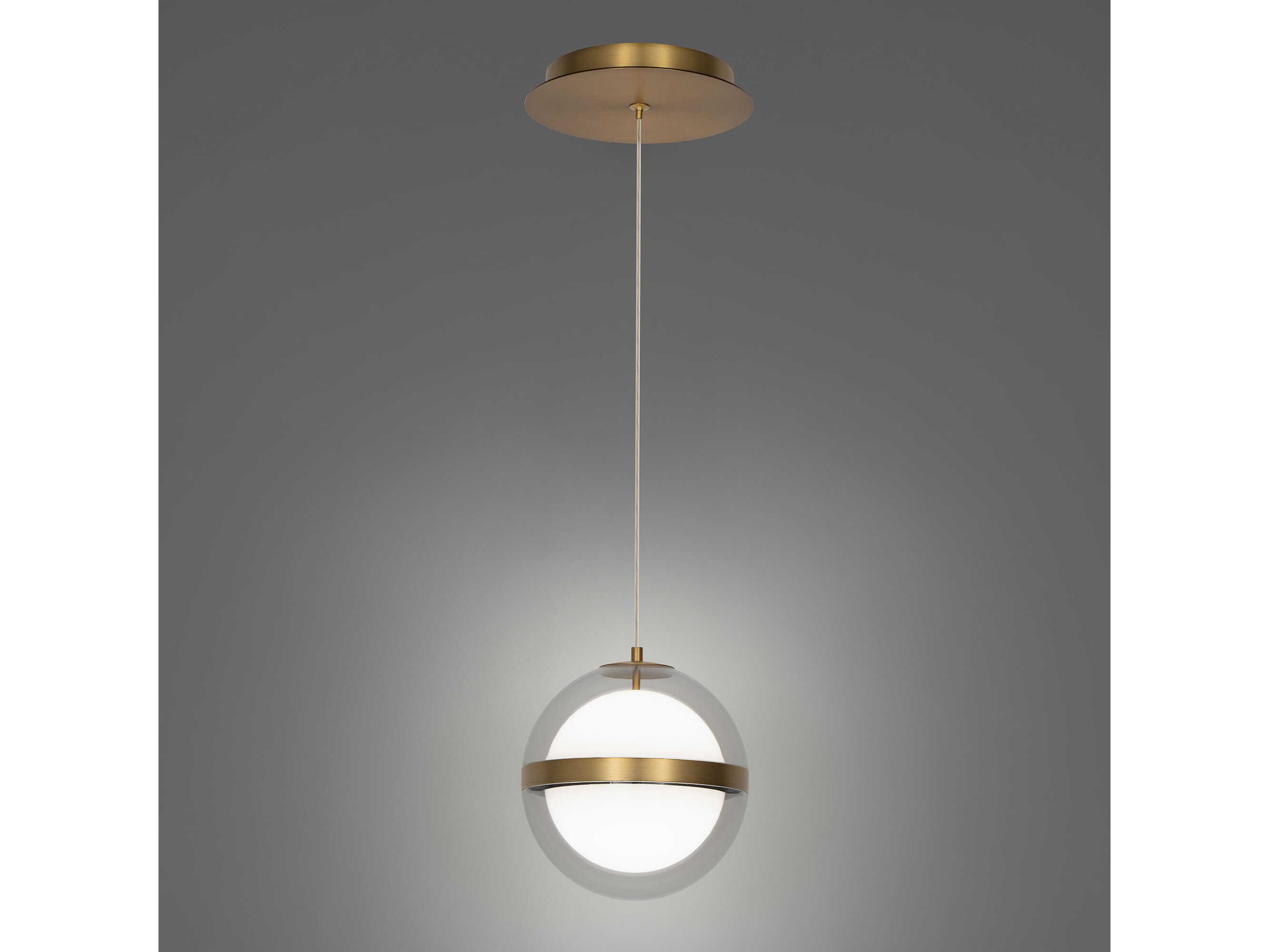dweLED by WAC Lighting Cyllindra 1-Light Aged Brass Globe Mini Pendant