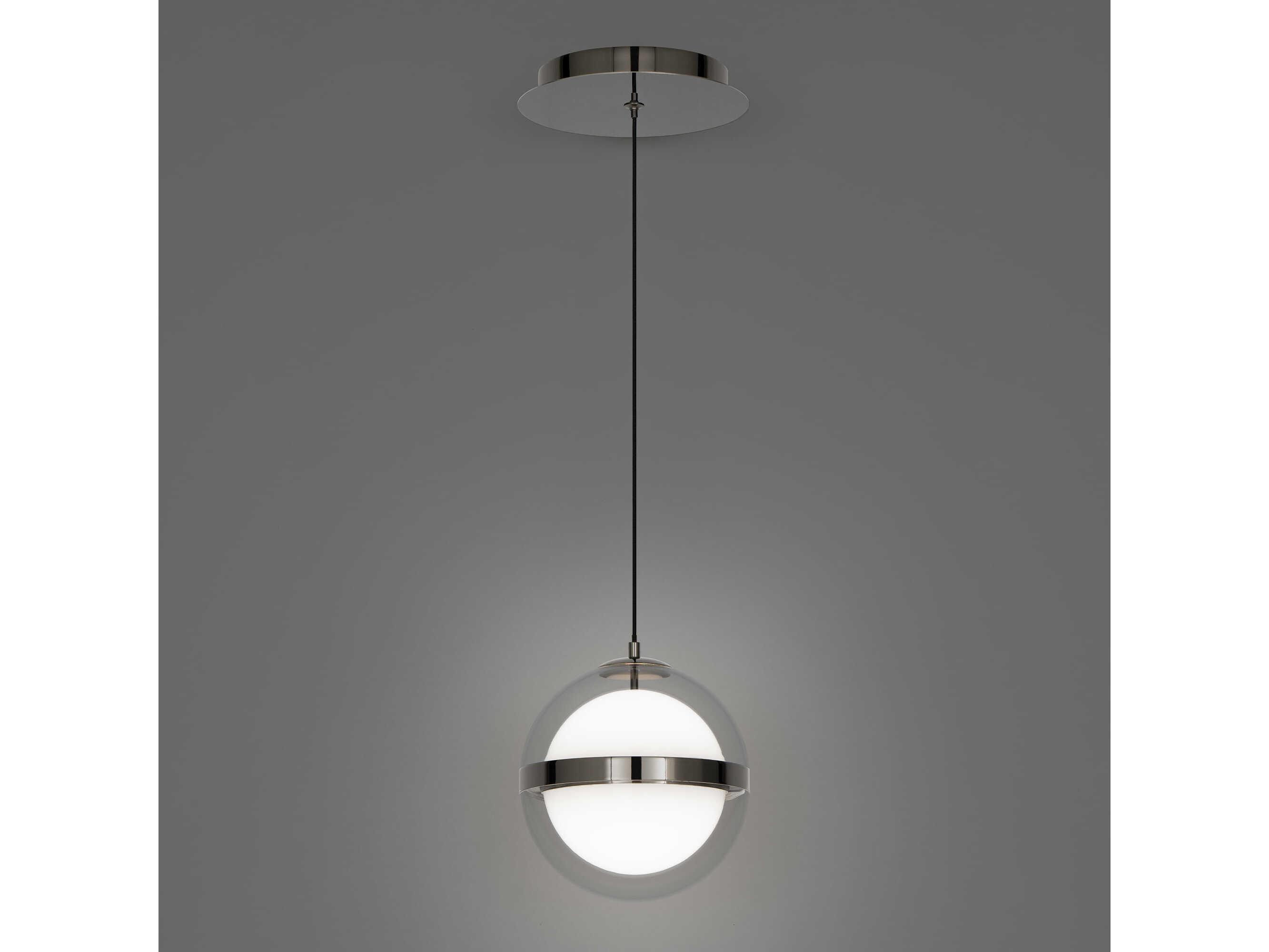 dweLED by WAC Lighting Cyllindra 1-Light Black Chrome Globe Mini Pendant