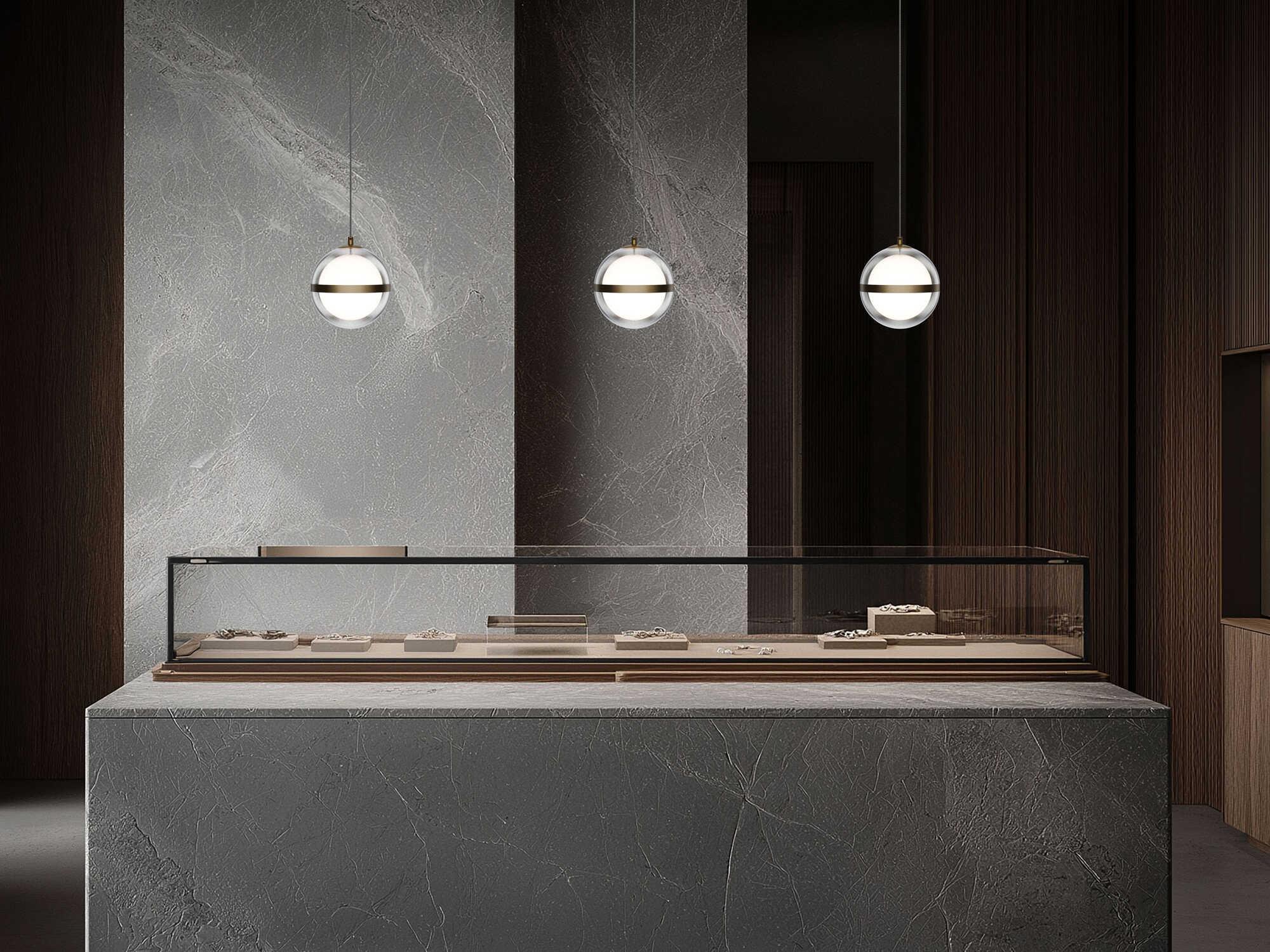 dweLED by WAC Lighting Cyllindra 1-Light Black Chrome Globe Mini Pendant