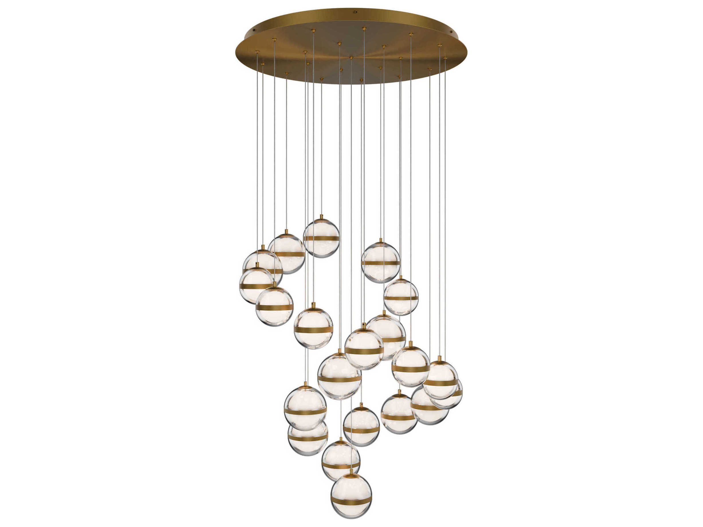 dweLED by WAC Lighting Cyllindra 21-Light Aged Brass Globe Mini Pendant
