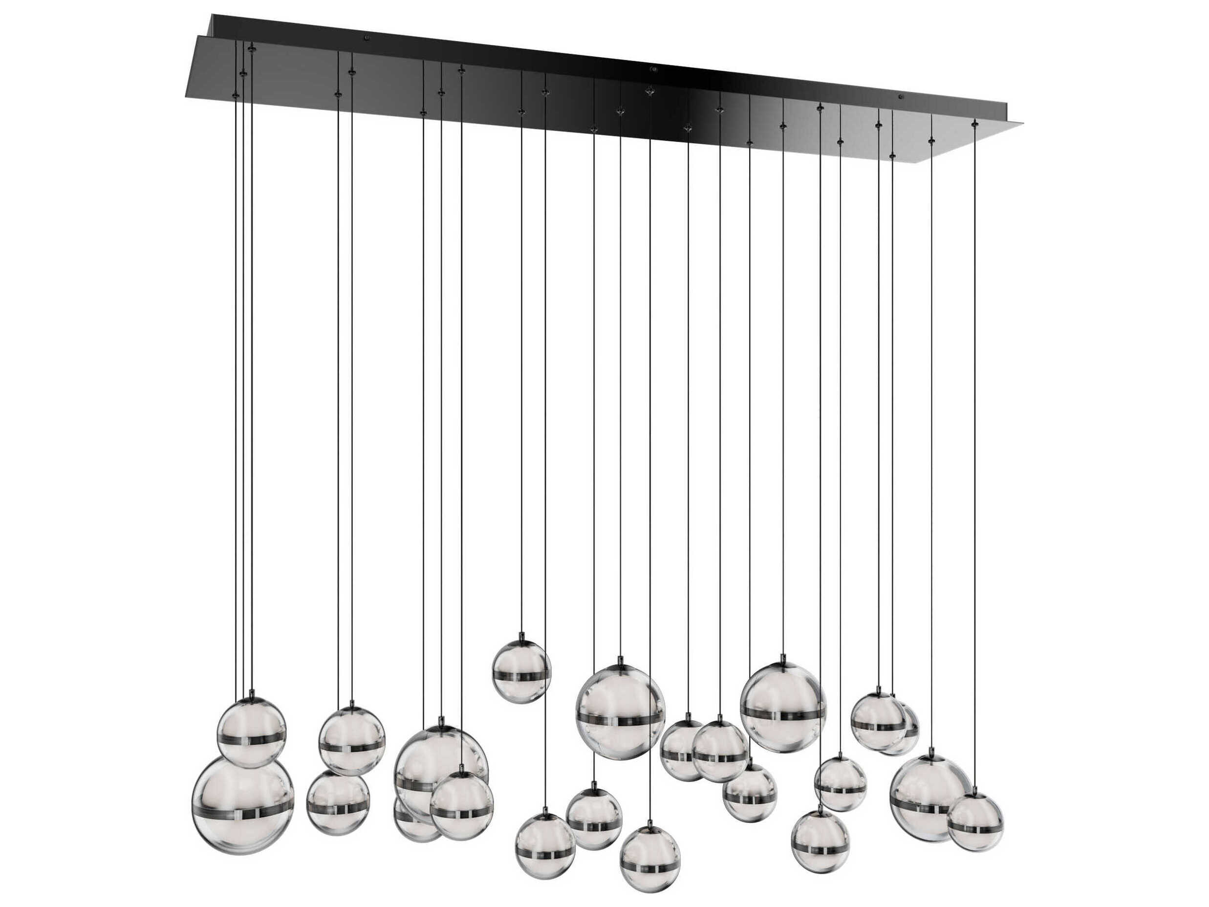 dweLED by WAC Lighting Cyllindra 23-Light Black Chrome Globe Island Pendant