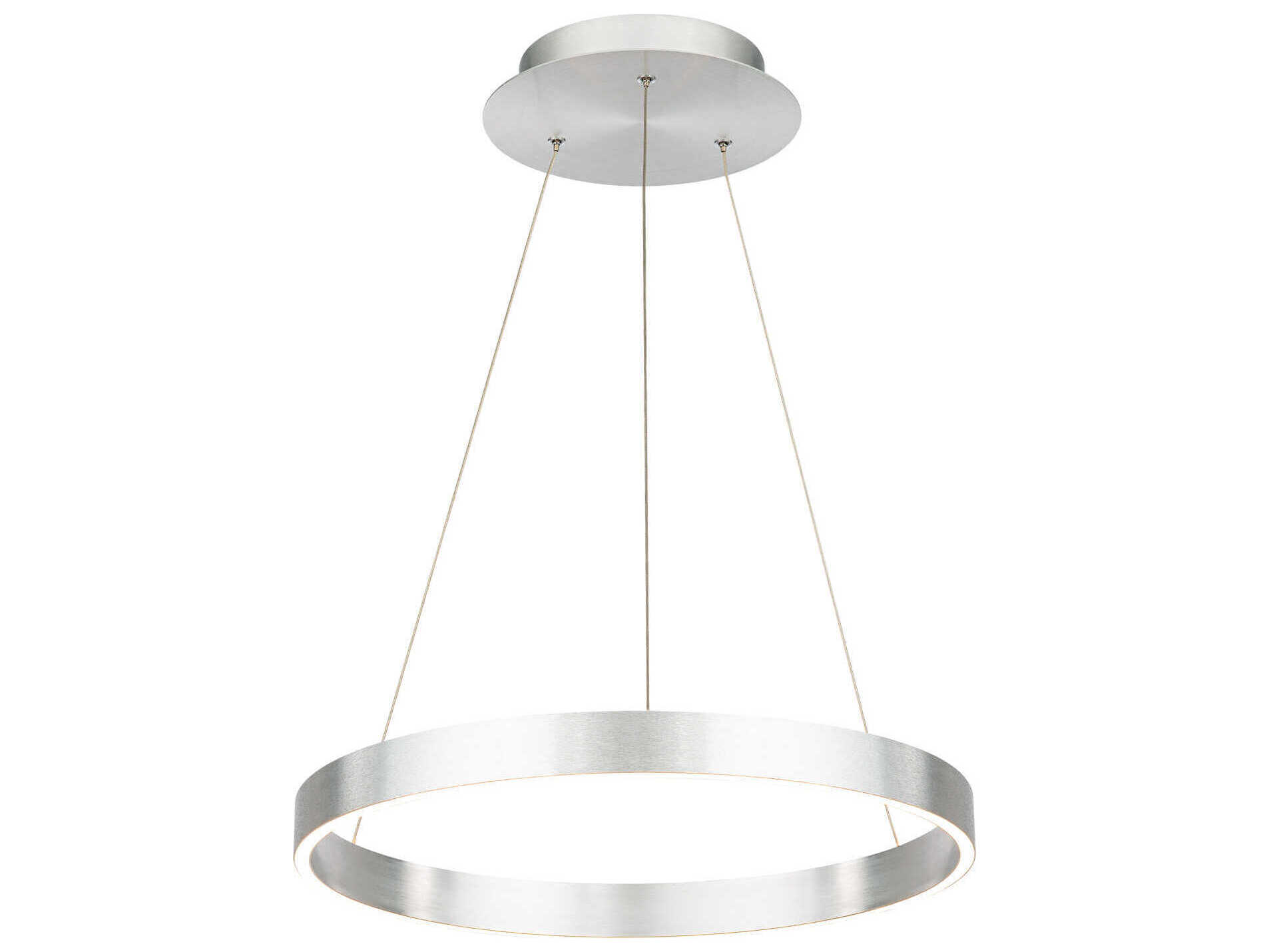 dweLED by WAC Lighting Sirius 1-Light Brushed Aluminum Silver LED Round Pendant