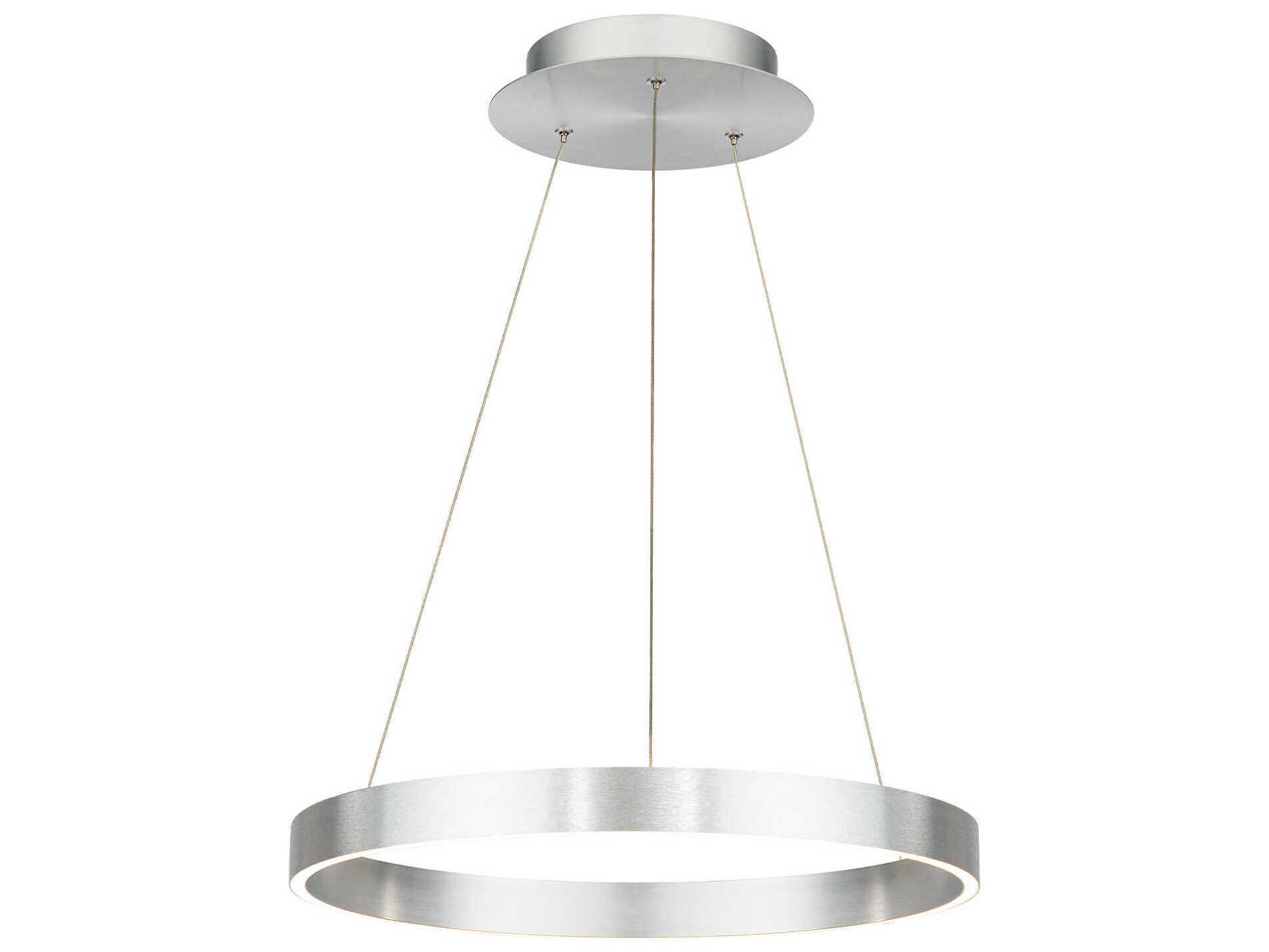 dweLED by WAC Lighting Sirius 1-Light Brushed Aluminum Silver LED Round Pendant