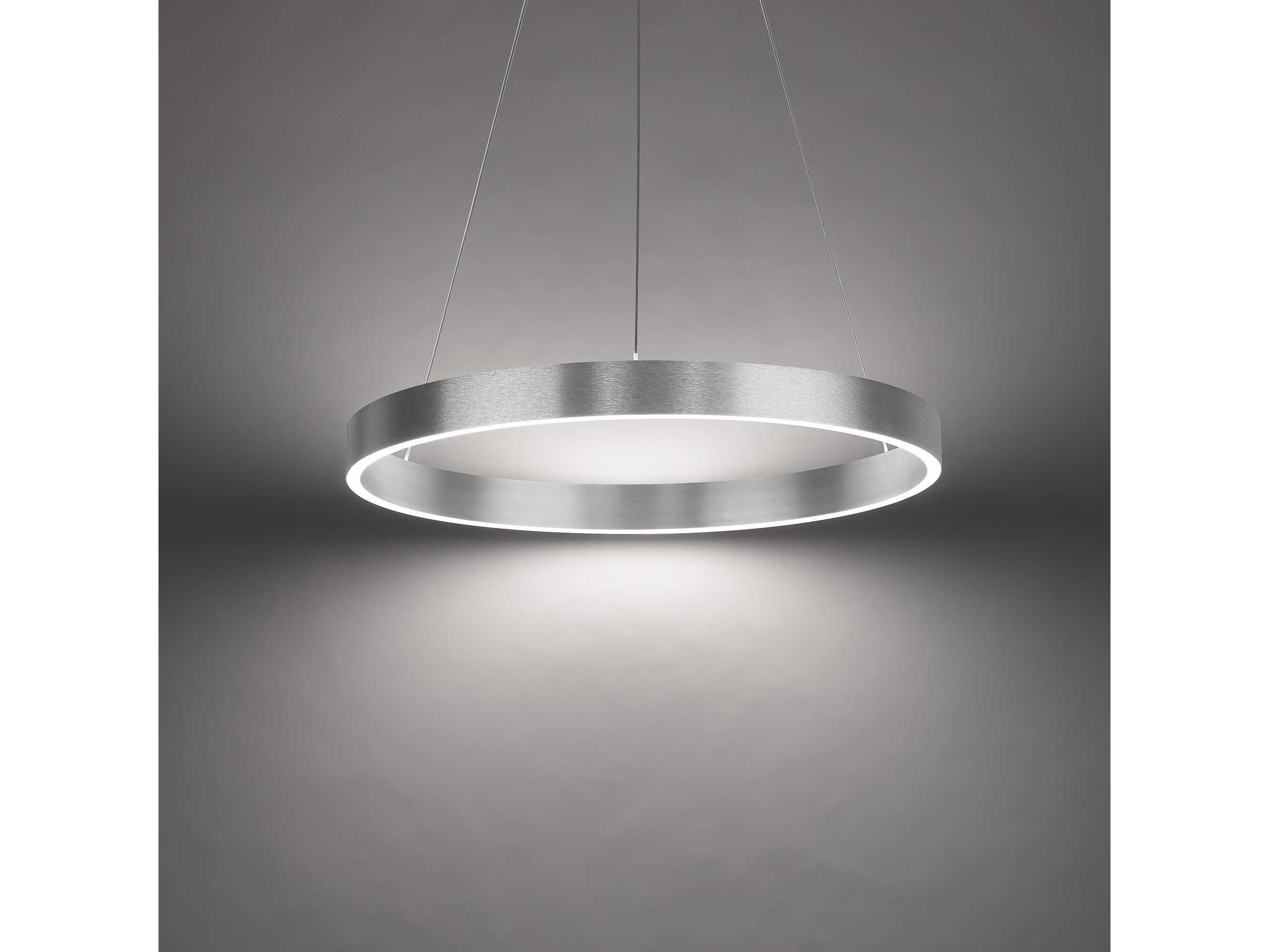 dweLED by WAC Lighting Sirius 1-Light Brushed Aluminum Silver LED Round Pendant