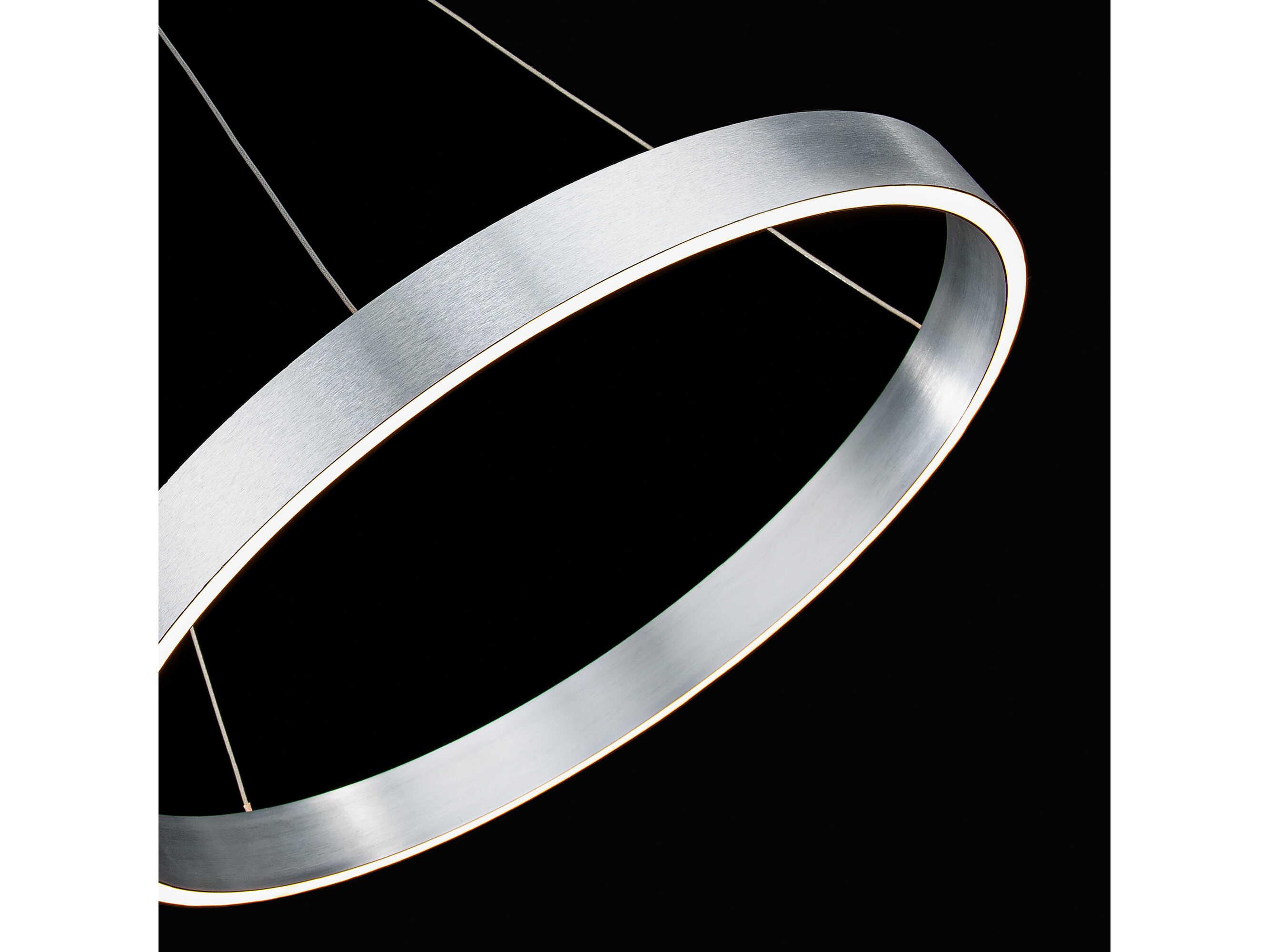 dweLED by WAC Lighting Sirius 1-Light Brushed Aluminum Silver LED Round Pendant