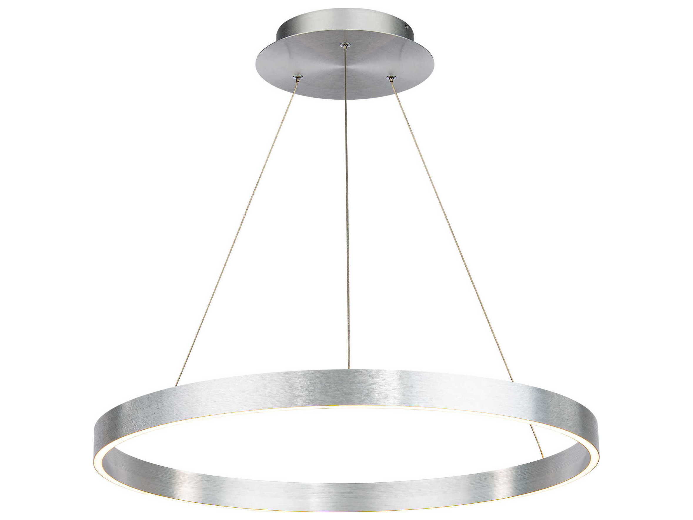 dweLED by WAC Lighting Sirius 1-Light Brushed Aluminum Silver LED Round Pendant