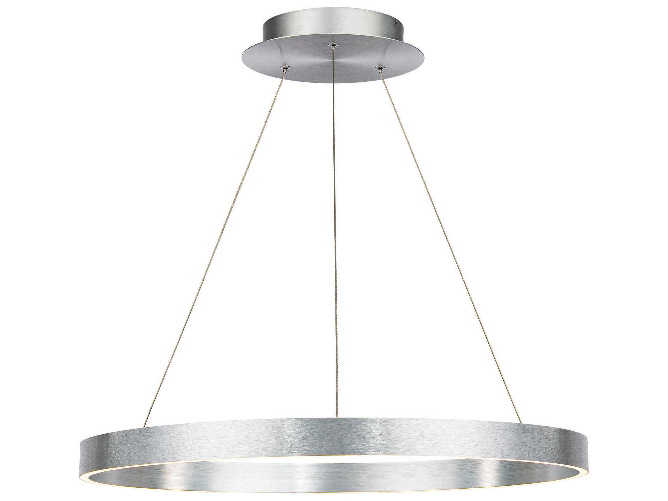 dweLED by WAC Lighting Sirius 1-Light Brushed Aluminum Silver LED Round Pendant