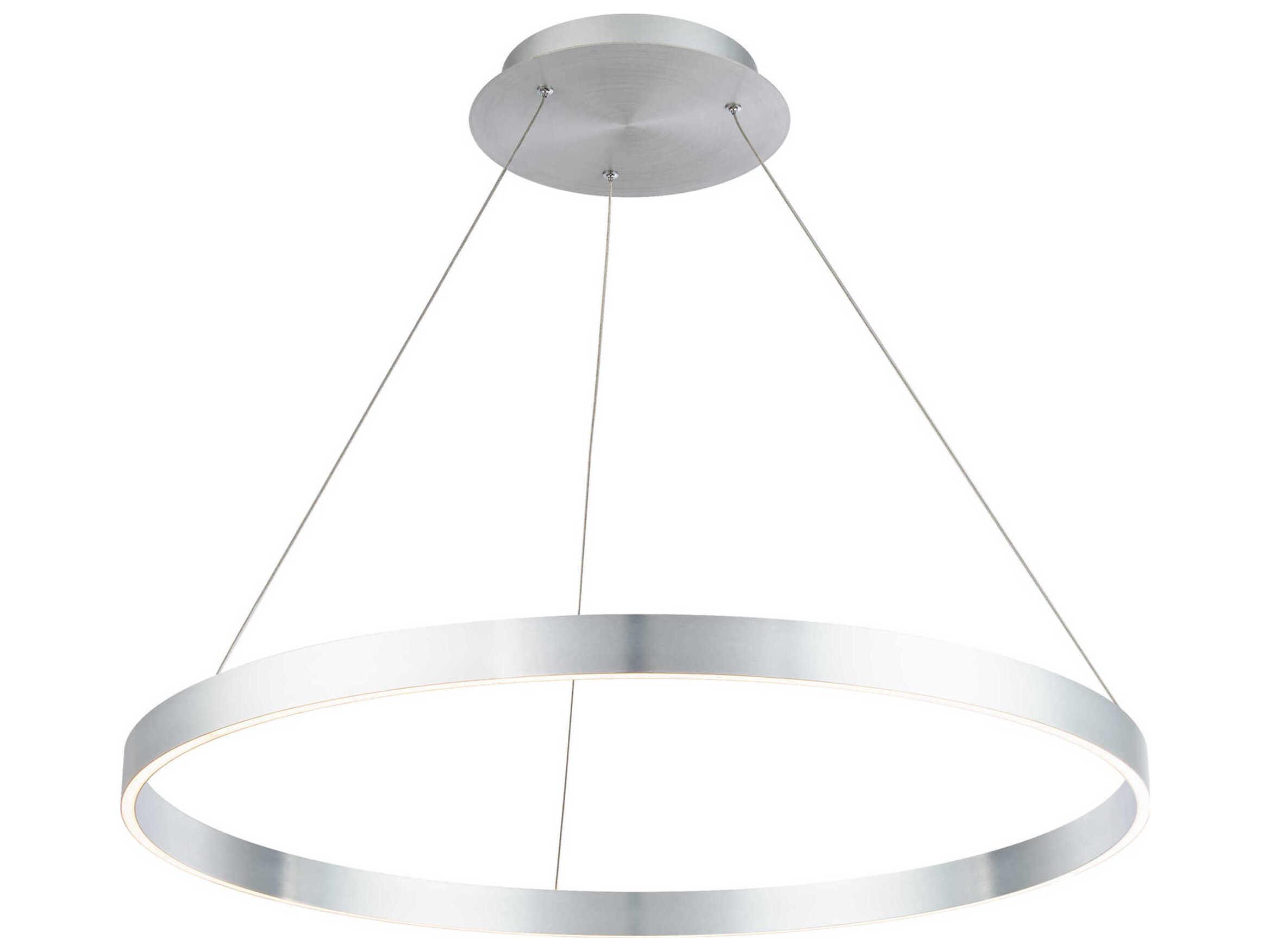 dweLED by WAC Lighting Sirius 1-Light Brushed Aluminum Silver LED Round Pendant
