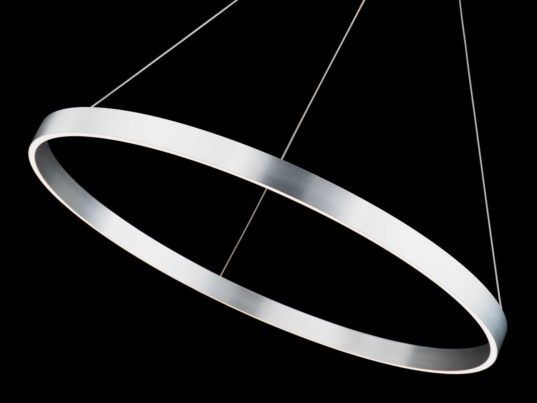 dweLED by WAC Lighting Sirius 1-Light Brushed Aluminum Silver LED Round Pendant