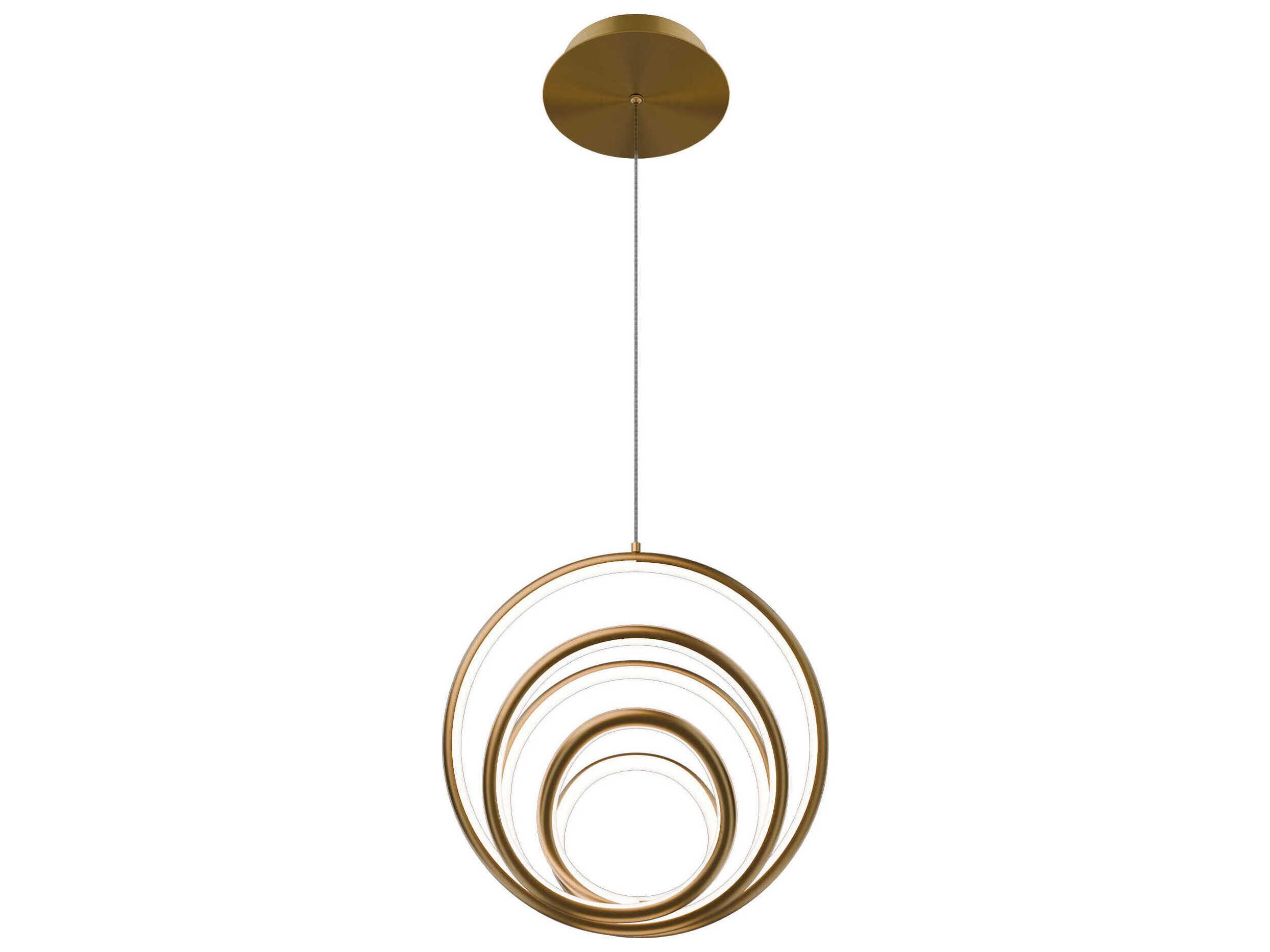 dweLED by WAC Lighting Hoopla 1-Light Aged Brass Pendant