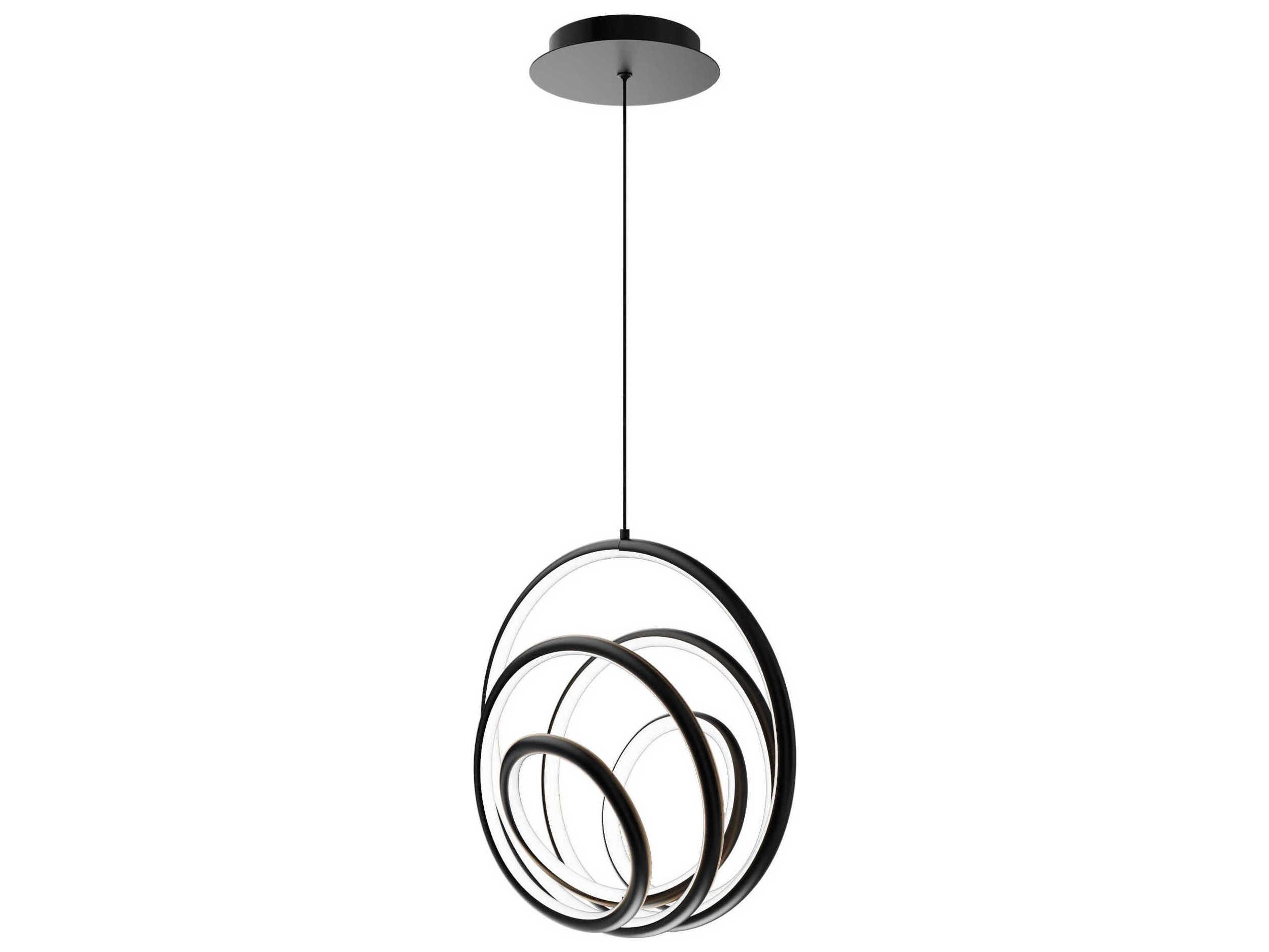 dweLED by WAC Lighting Hoopla 1-Light Black Pendant