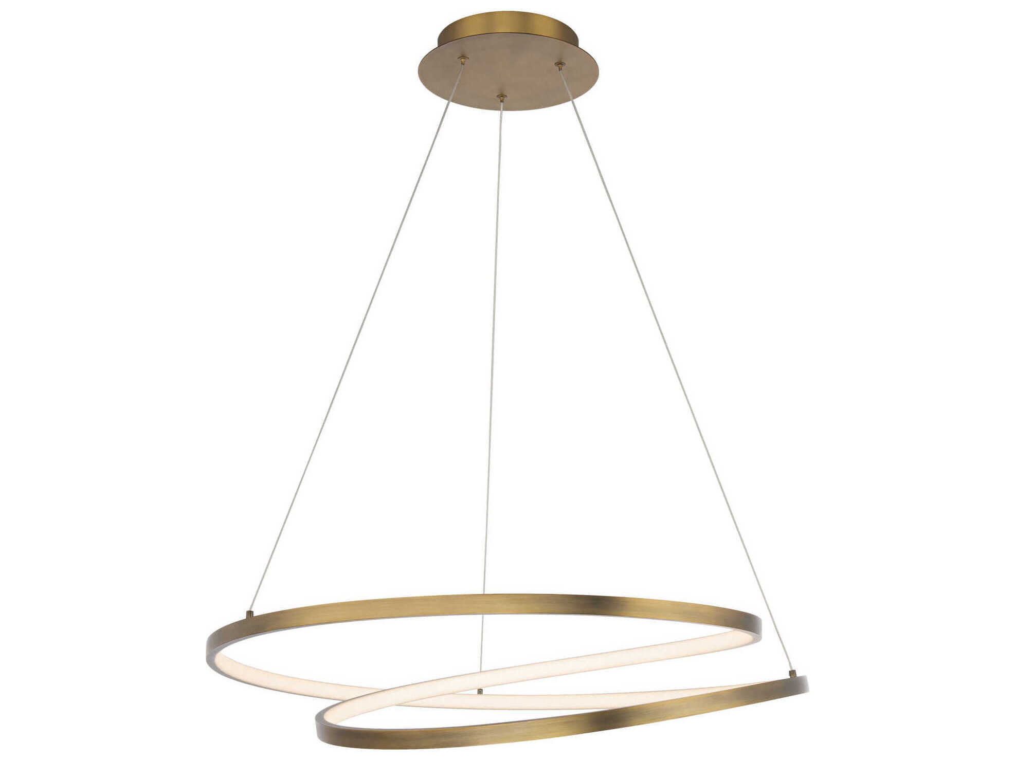dweLED by WAC Lighting Marques 1-Light Aged Brass LED Round Pendant