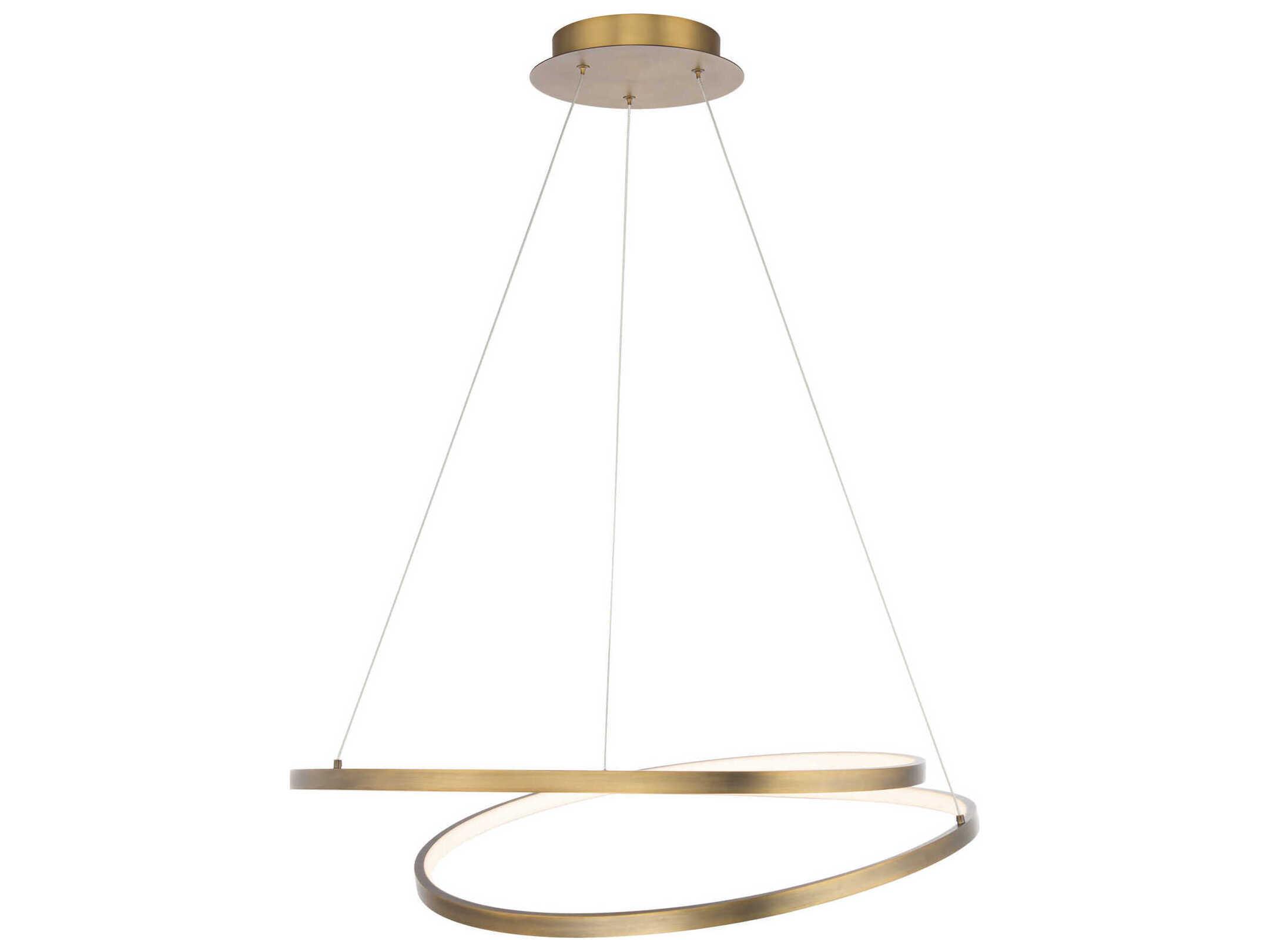 dweLED by WAC Lighting Marques 1-Light Aged Brass LED Round Pendant